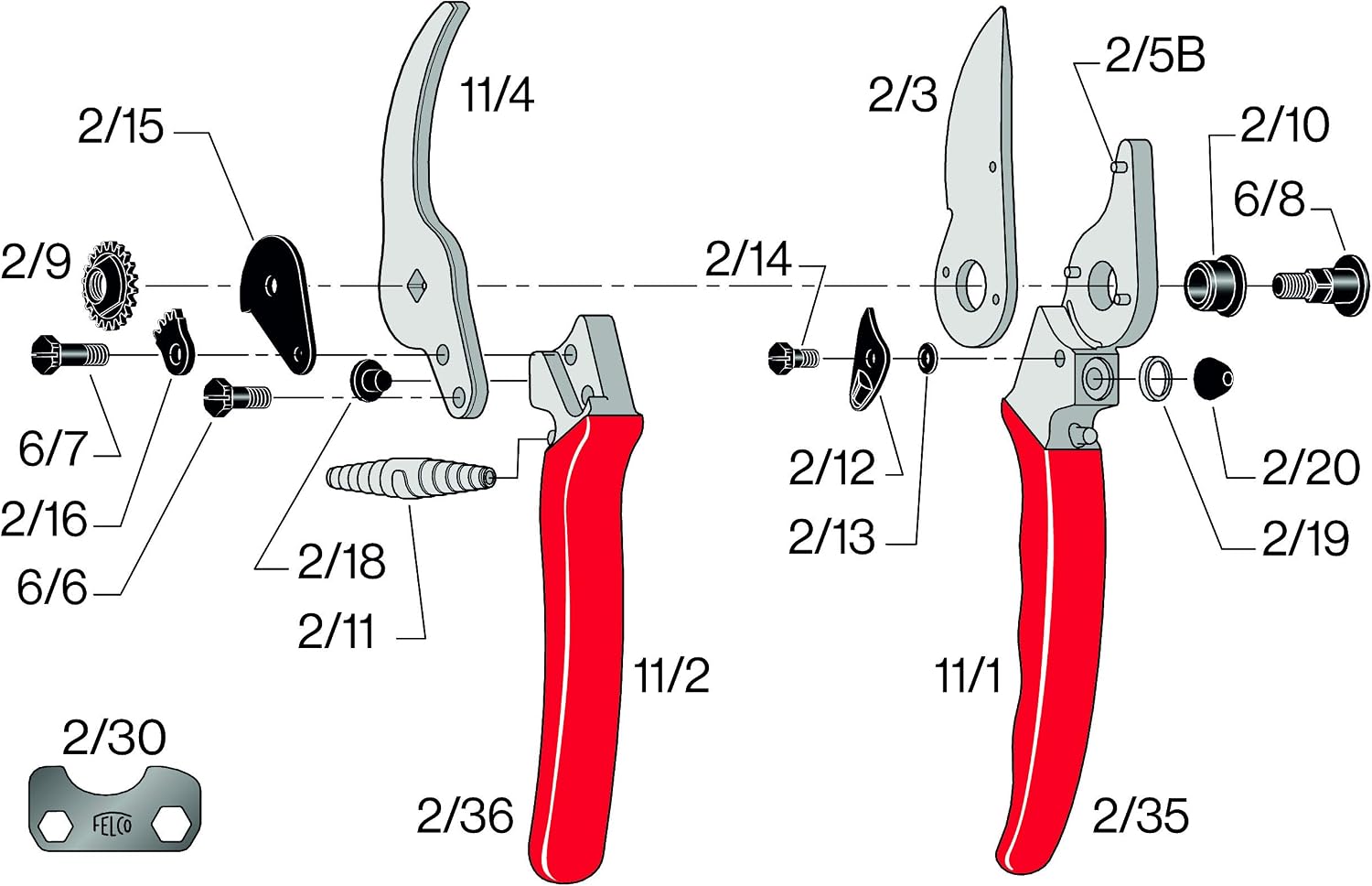 Felco Pruning Shears (F 11) - High Performance Swiss Made One-Hand Garden Pruner with Steel Blade