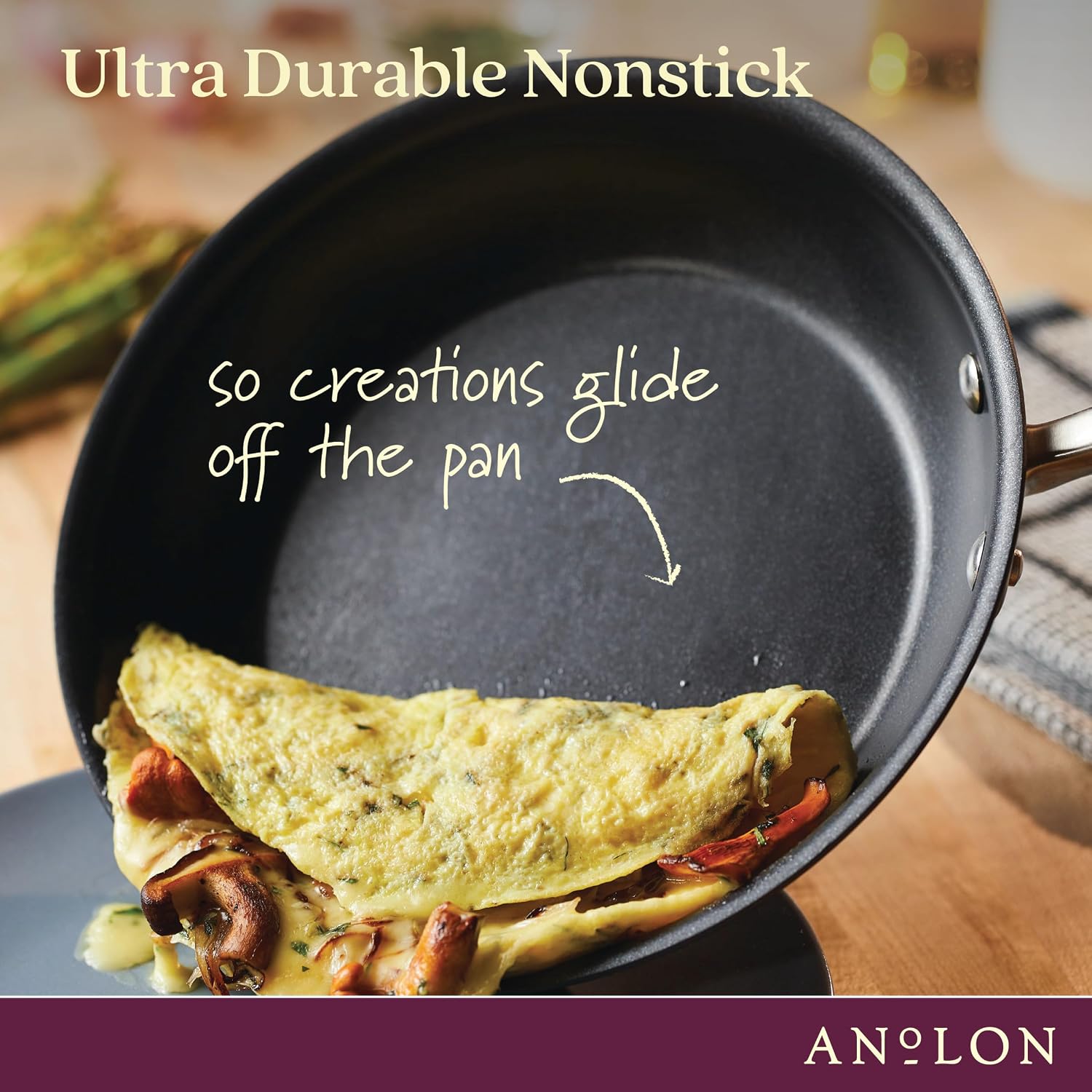 Anolon Advanced Hard Anodized Nonstick Sauce Pan/Saucepan with Straining and Lid, 2 Quart, Brown
