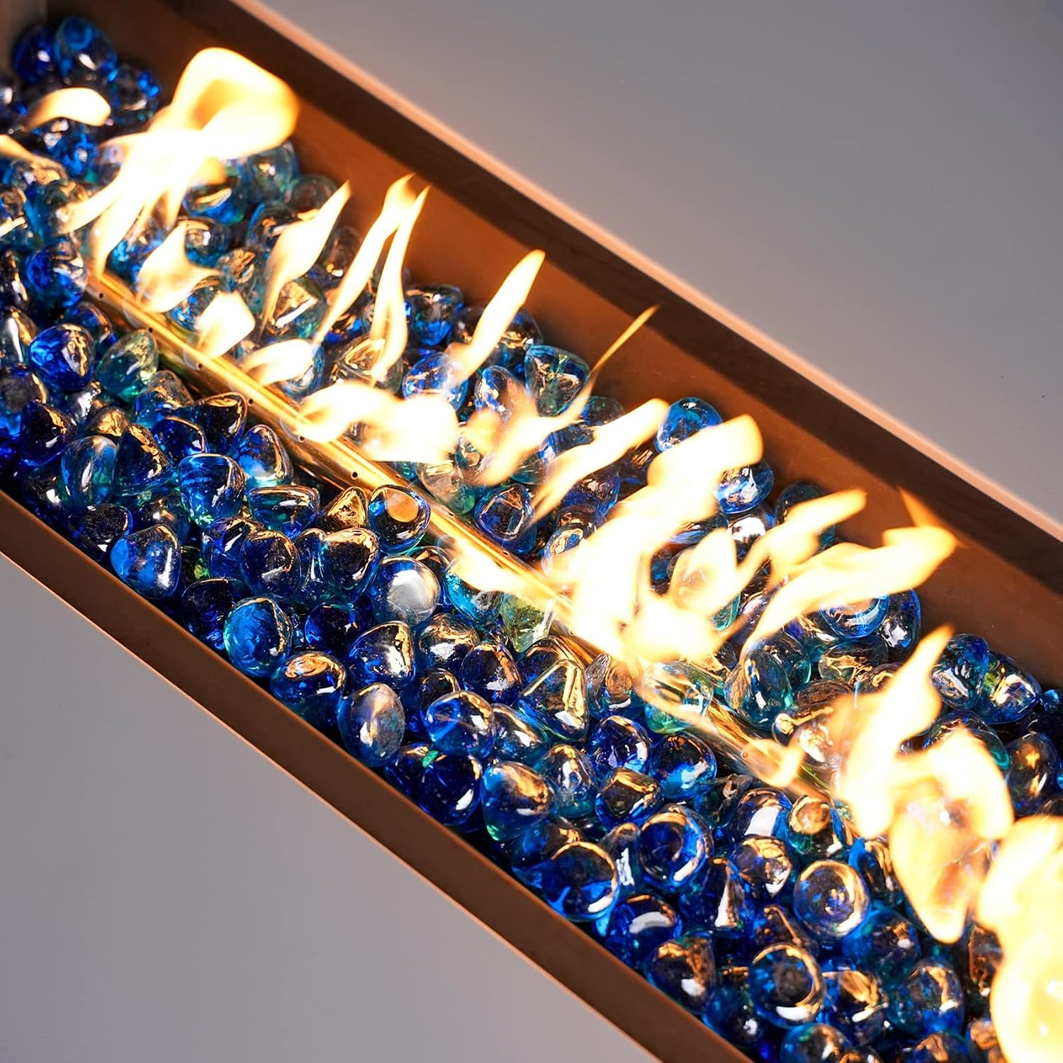 Mr. Fireglass 10 Pounds 1 Inch Diamond Fire Glass, High Luster Crystal Ice | Reflective Fire Pit Glass Rocks,10 lbs, For Propane & Natural Gas Fire Pits Table Fireplace & Lanscape