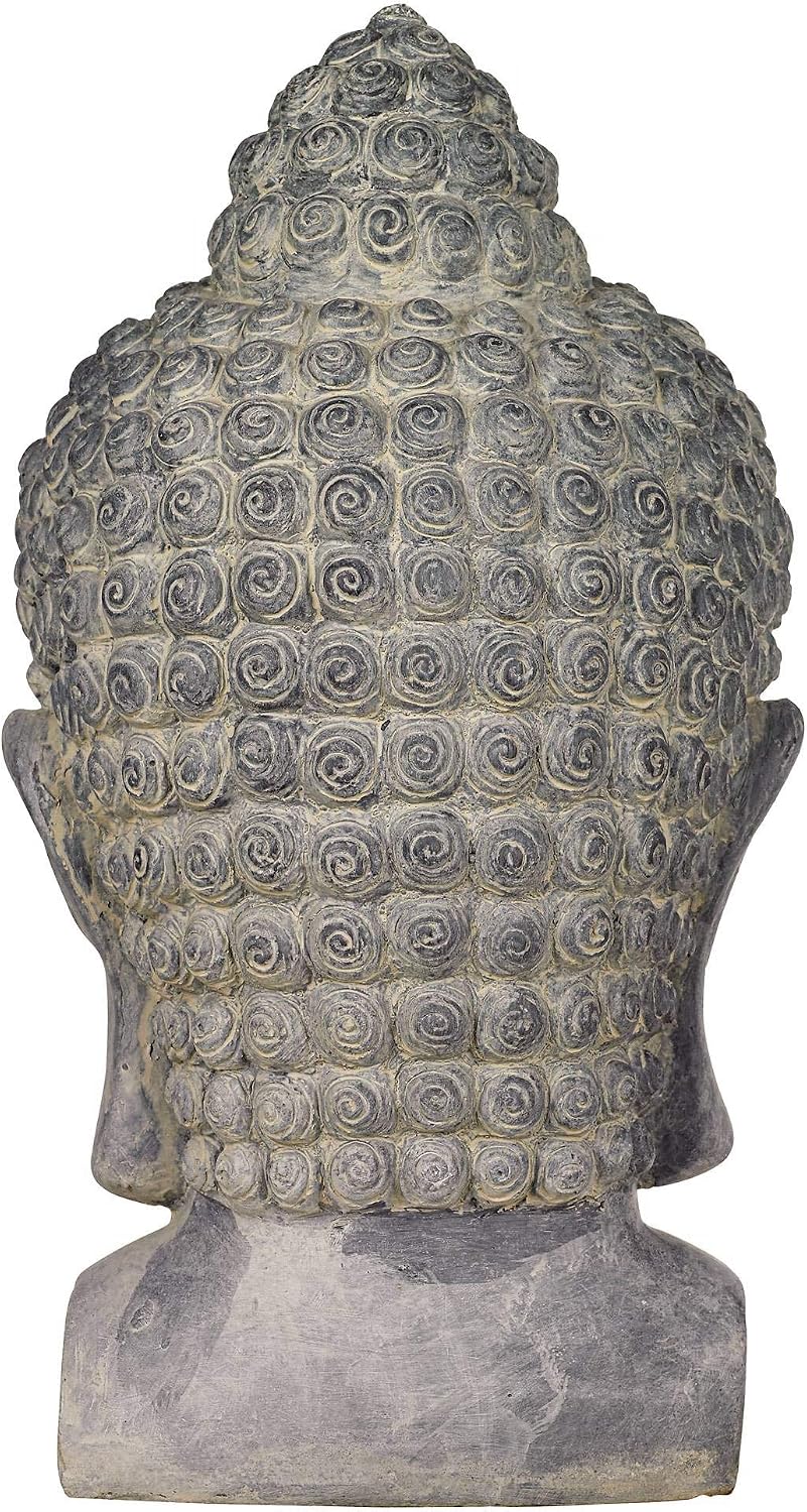 John Timberland Meditating Buddha Head 18 1/2" High Outdoor Statue | Sculpture Zen Asian Japanese Garden Decor Front Porch Patio Yard Outside Home