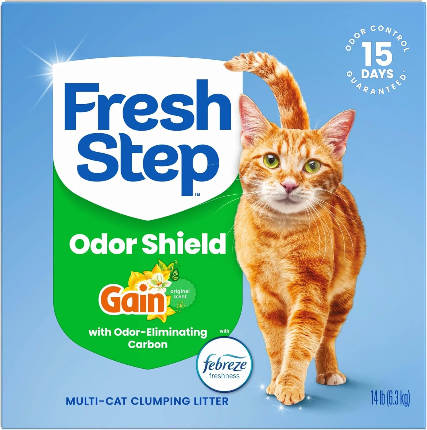 Fresh Step Extreme Clump Multi Cat Clumping Cat Litter, 14 lb. | Forms Tight Clumps, Easy To Scoop, Scented, Ammonia Block Technology, Low Dust, Compatible with Most Auto Litter Boxes