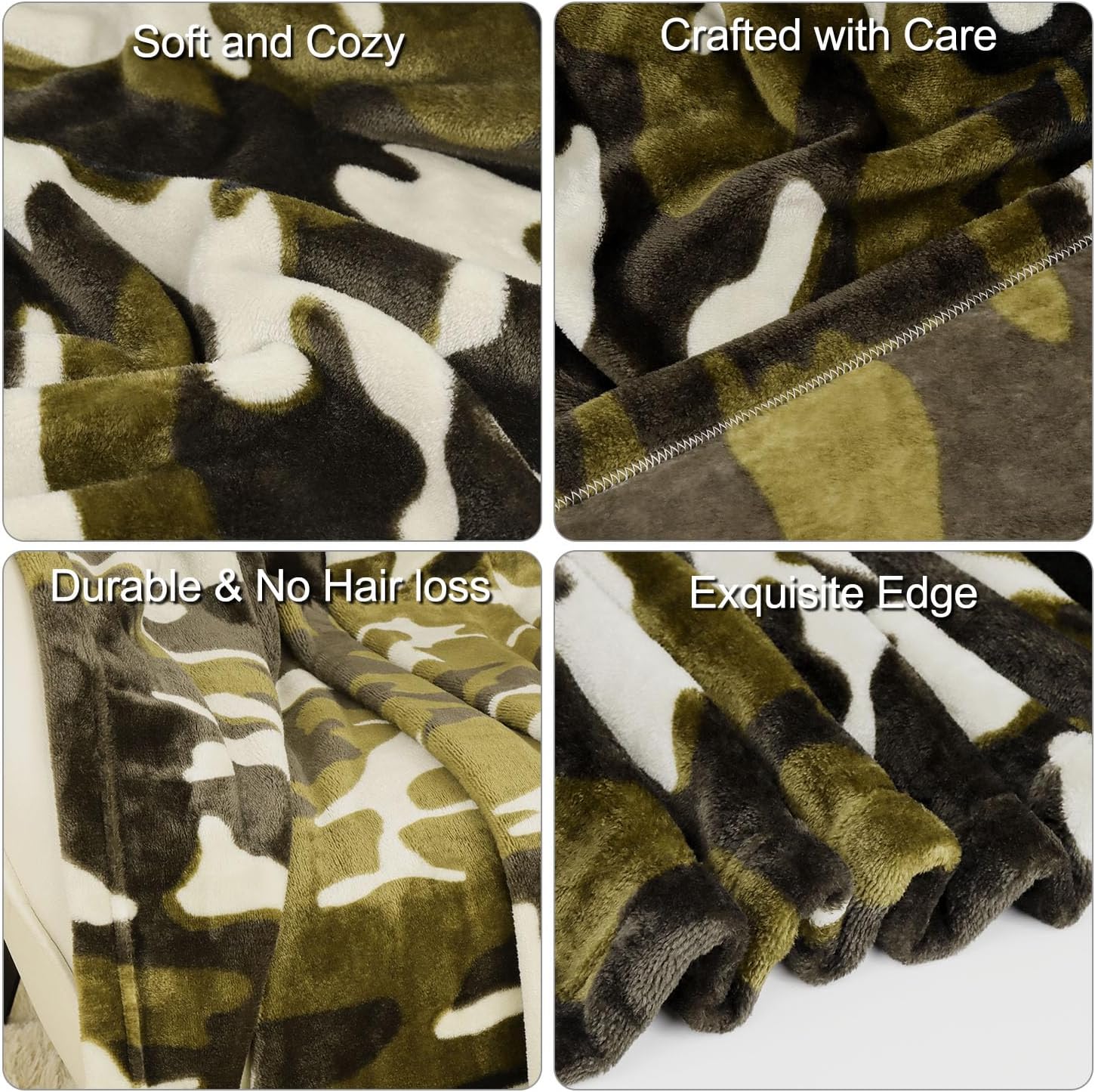 HommomH Camo Blanket Hunting Army Camo Throw Blanket Veteran Gifts