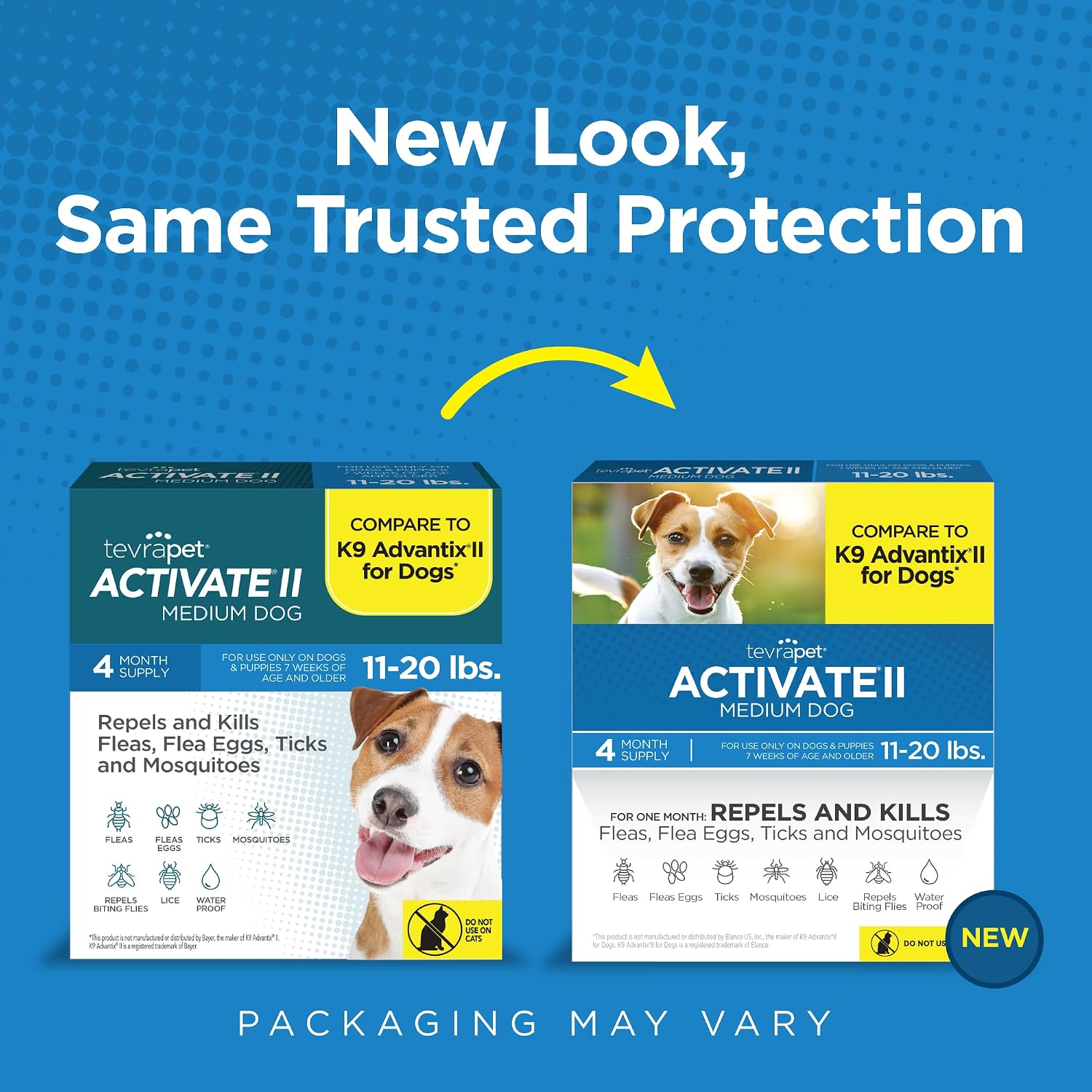 TevraPet Activate II Flea and Tick Prevention for Dogs, Large Dogs 21-55 lbs, Topical Drops, 4 Month Flea and Tick Treatment