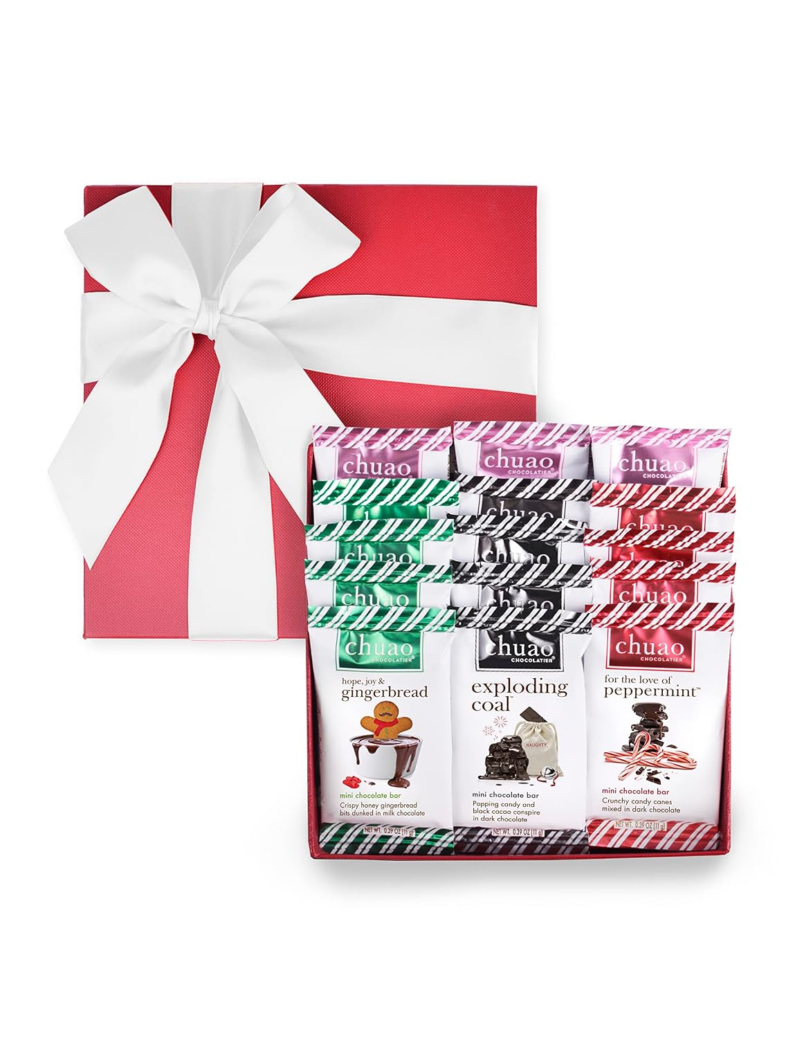 Chuao Chocolatier Share the Love Assorted Milk and Dark Mini Gourmet Chocolate Bars Gift Box | Sampler For Holiday, Birthday, Thank You, Corporate Gift Baskets | 36 Bars, 0.39 oz Each