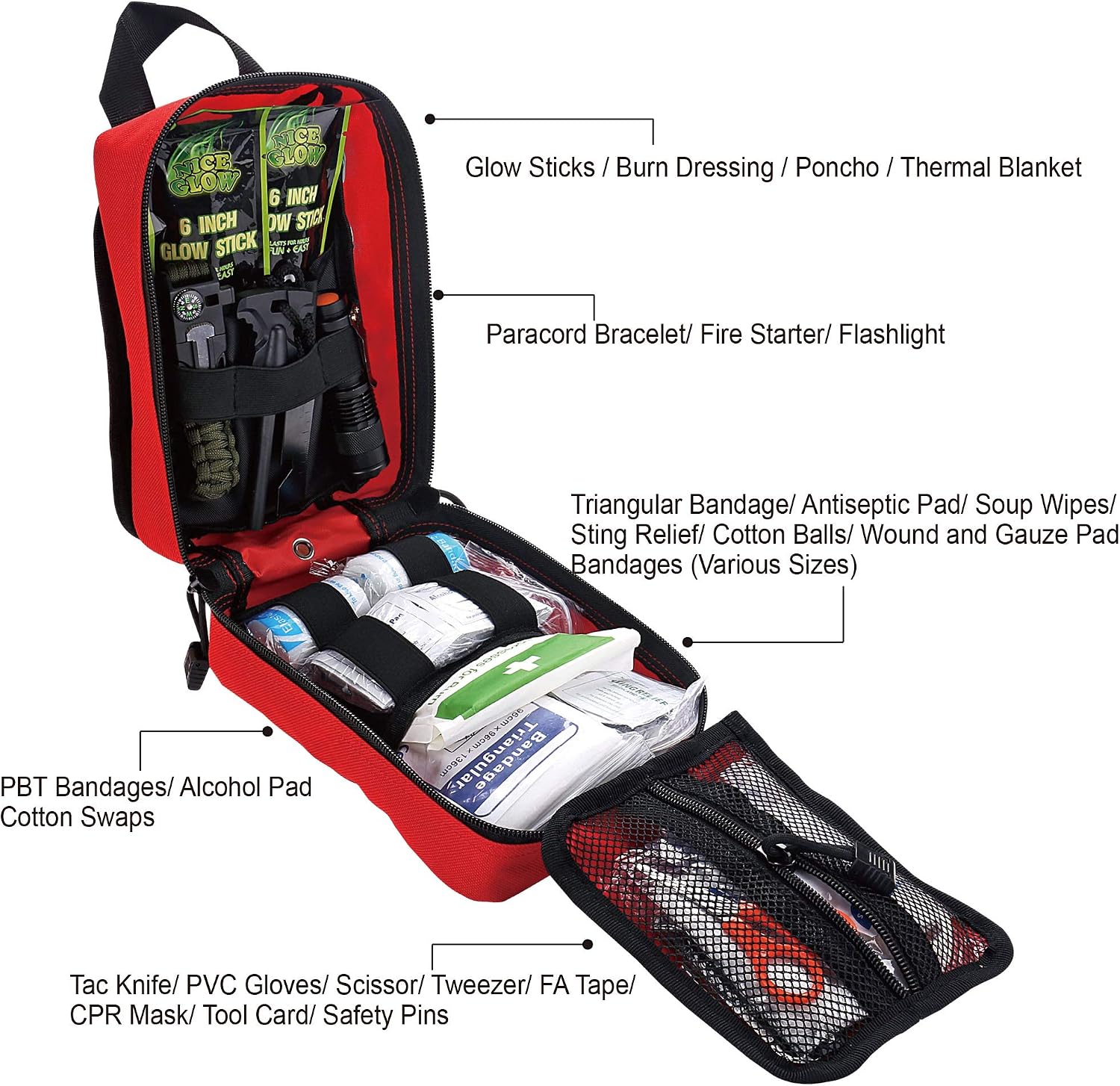 EVERLIT 250 Pcs Survival First Aid Kit | IFAK Outdoor Survival Kit Emergency Kit For Camping Hiking Hunting Earthquake Emergency Preparedness
