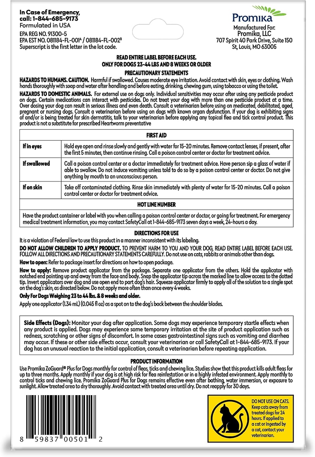 ZoGuard Plus Flea and Tick Prevention for Medium Dogs – Flea & Tick Prevention for Dogs 23-44lbs (3 Doses)