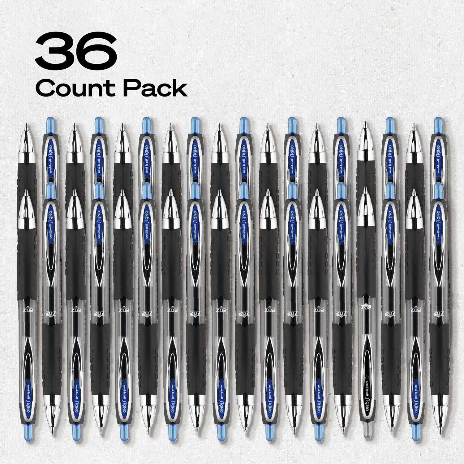 uniball™ 207 Gel Pens, Black Ink, 0.7mm Medium Point, Retractable, 12 Count | Smooth Writing, Fraud-Resistant, uni Super Ink™