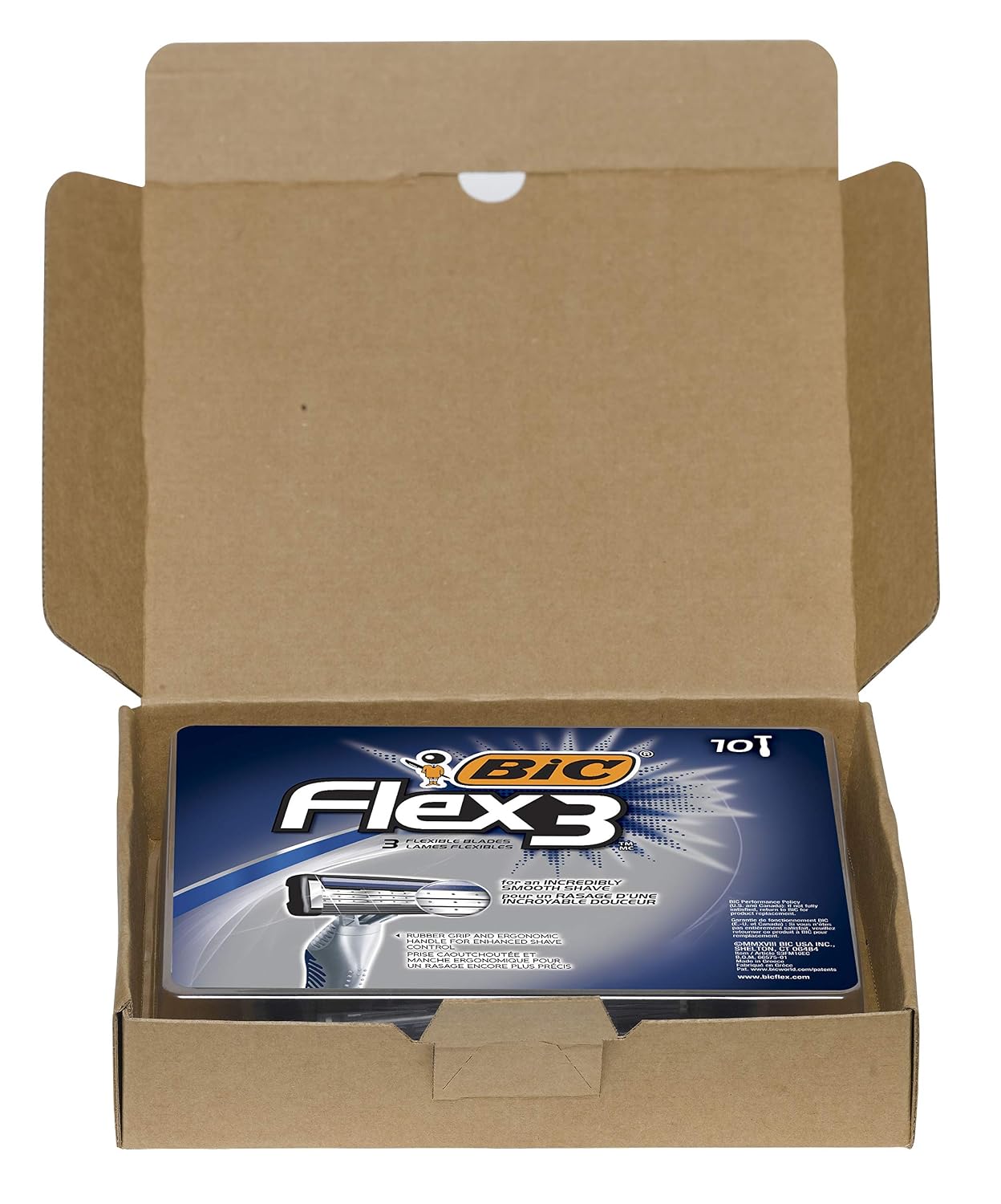 BIC Flex 3 Men's Disposable Razors, 3-Blade, Smooth Shave, 8-Pack | Pivoting Head for Easy Control | Lubricating Aloe Strip for Comfort | Ergonomic Handle for Better Grip