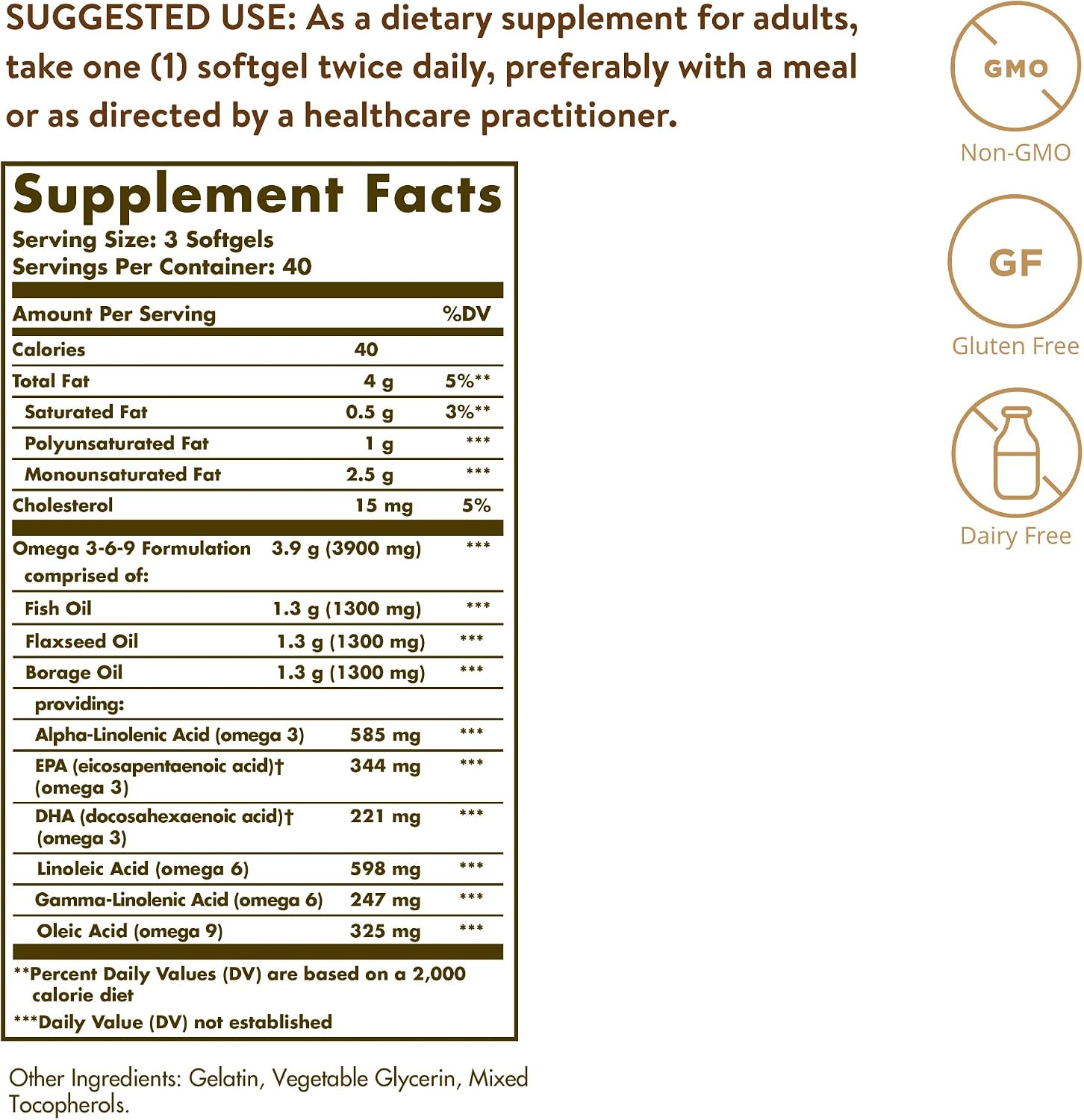 Solgar 1300 mg Omega 3-6-9