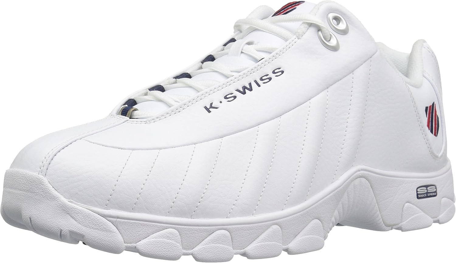 K-Swiss Men's ST329 CMF Sneaker, Wide Tennis Walking Shoes Leather Upper | Court Inspired, Tennis Heritage, Comfort Soft Cushioning, Arch Support, Wide Feet Fit, Chunky Silhouette, Classic Style.