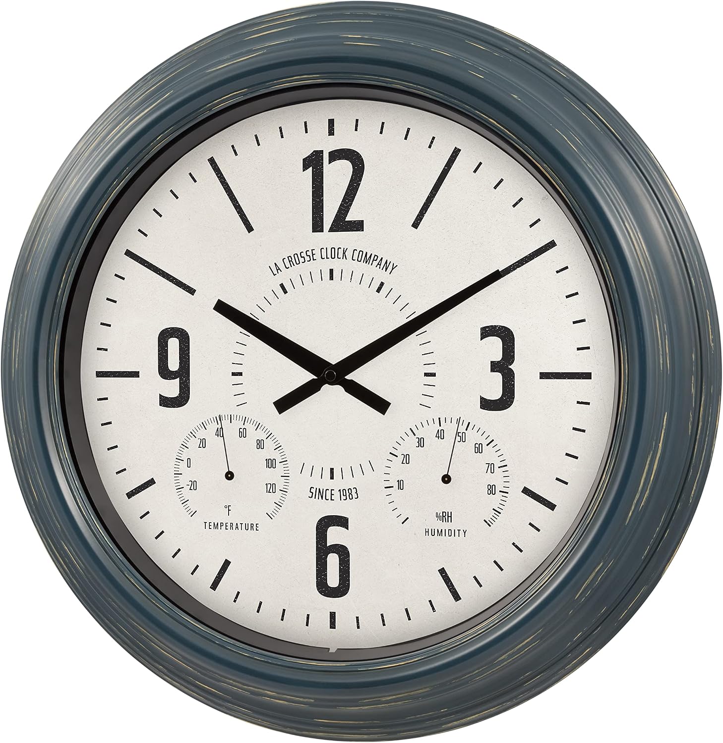 La Crosse Clock 433-3838 18.4" Hamilton Indoor/Outdoor Metal Analog Quartz Clock