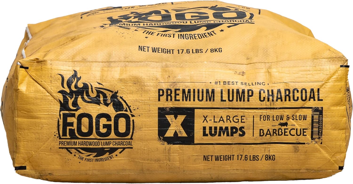 FOGO Super Premium Hardwood Lump Charcoal, Natural, Large Sized Lump Charcoal for Grilling and Smoking, Restaurant Quality, 35 Pound Bag
