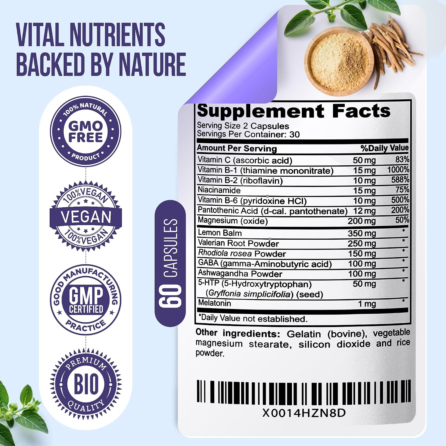 Nature's Nectar Supplements – Keep Calm Capsules with Ashwagandha
