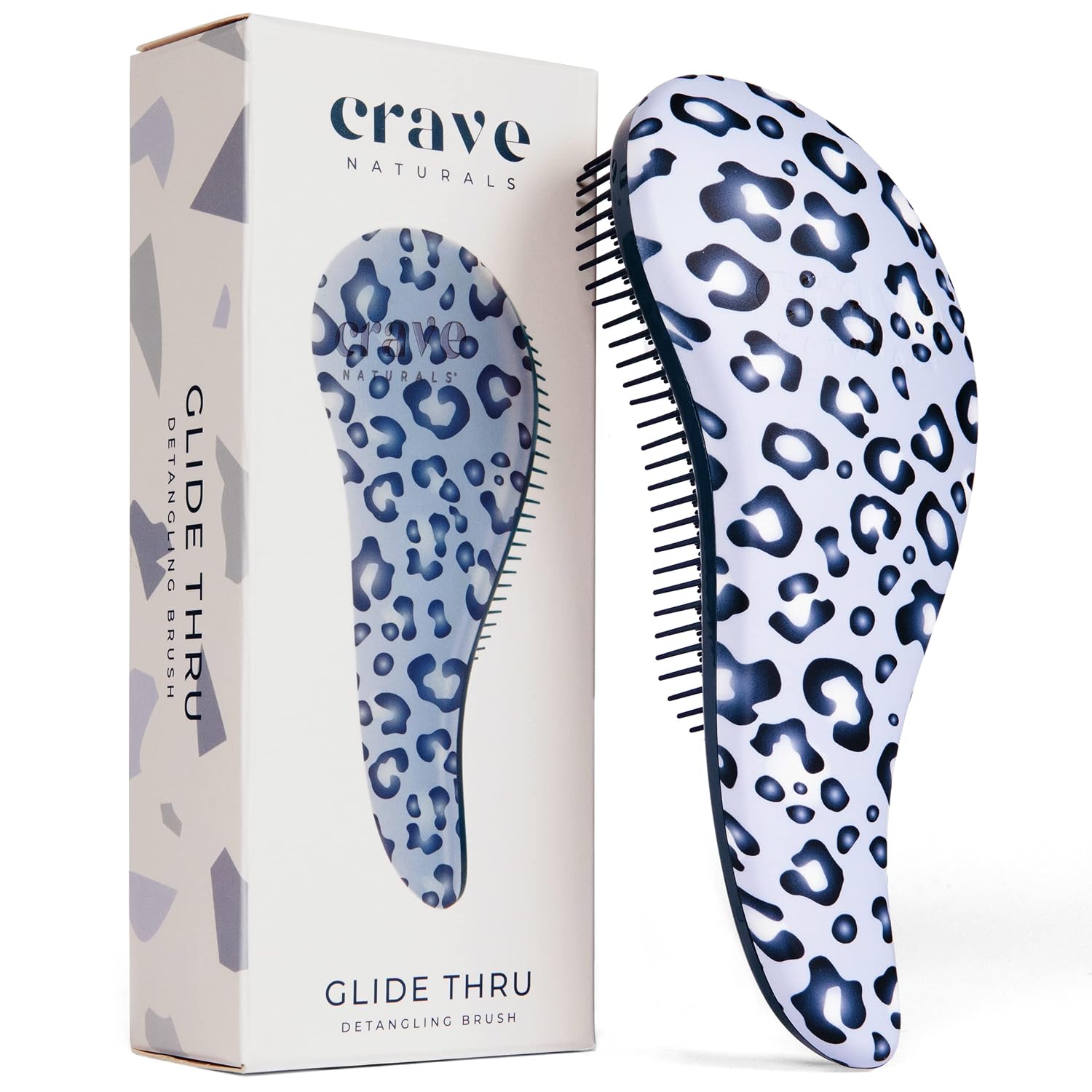 Crave Naturals Glide Thru Hair Brush - Detangler Brush for Curly, Straight, Wet or Dry Hair - Gentle Detangling Brushes for Adults, Kids, Toddlers - Hair Accessories for Women, 7.5x3" - Pink