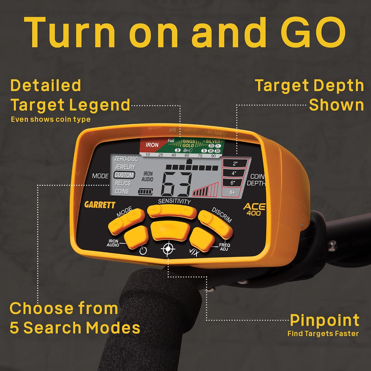 Garrett ACE 400 Metal Detector Bundle with Carry Bag