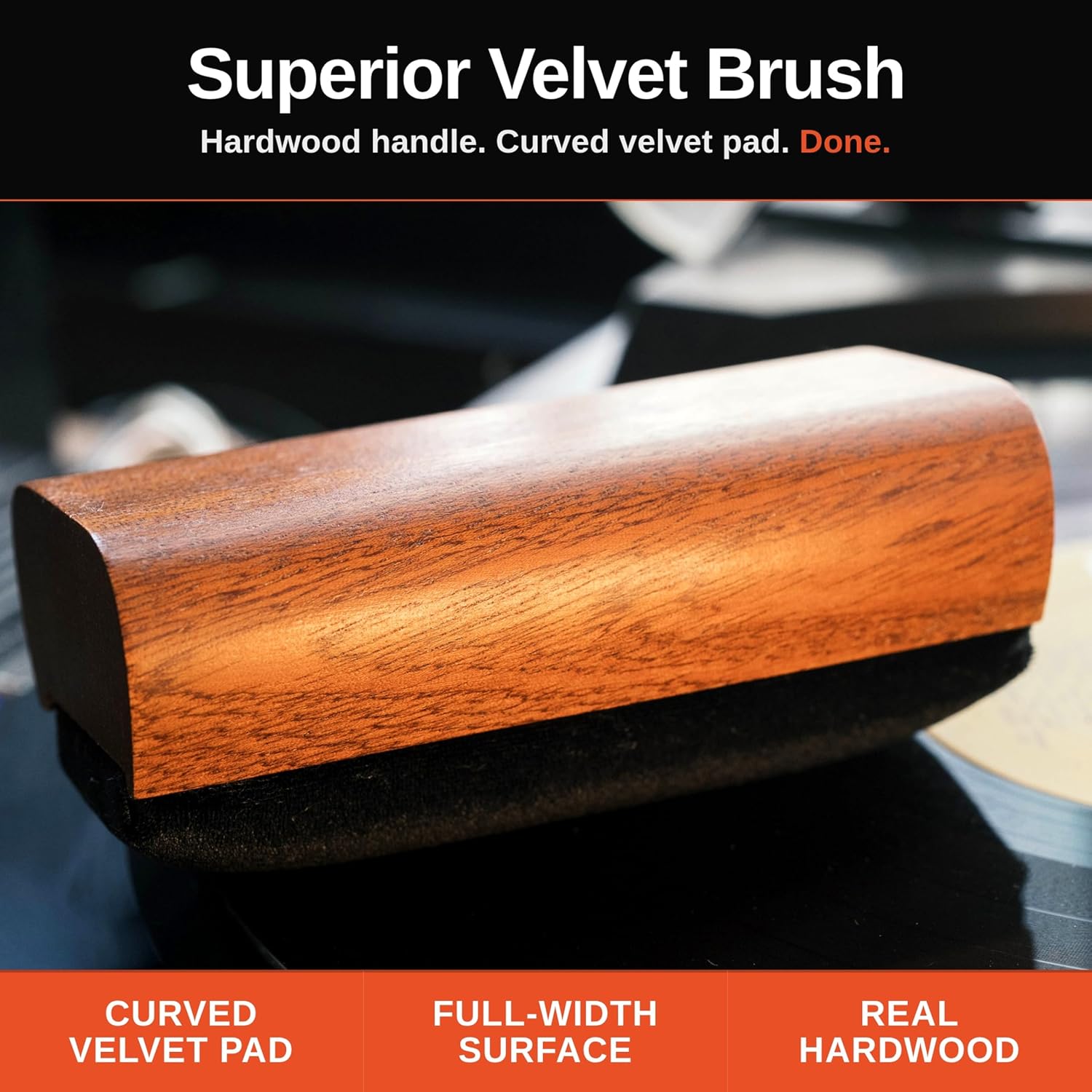 Vinyl Buddy 5-in-1 Vinyl Record Cleaning Kit | Premium Hardwood Velvet & Microfiber Brush, Stylus Brush