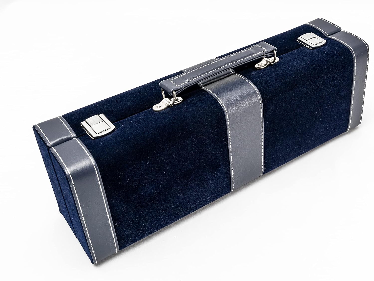 Bello Games New York, Inc. Spring Street Deluxe Designer Rummy Game Set with Wooden Racks and Large Size Engraved Numbers in a Blue Velour Case