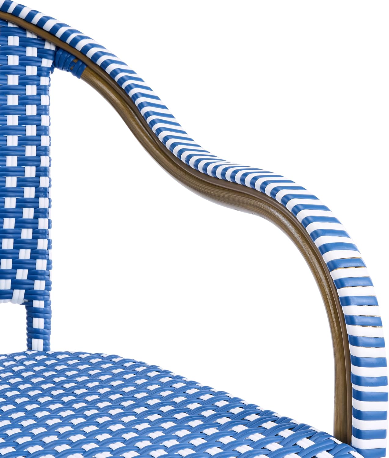 Christopher Knight Home Gwendolyn Outdoor French Bistro Chairs (Set of 4), Black + White + Bamboo Print Finish