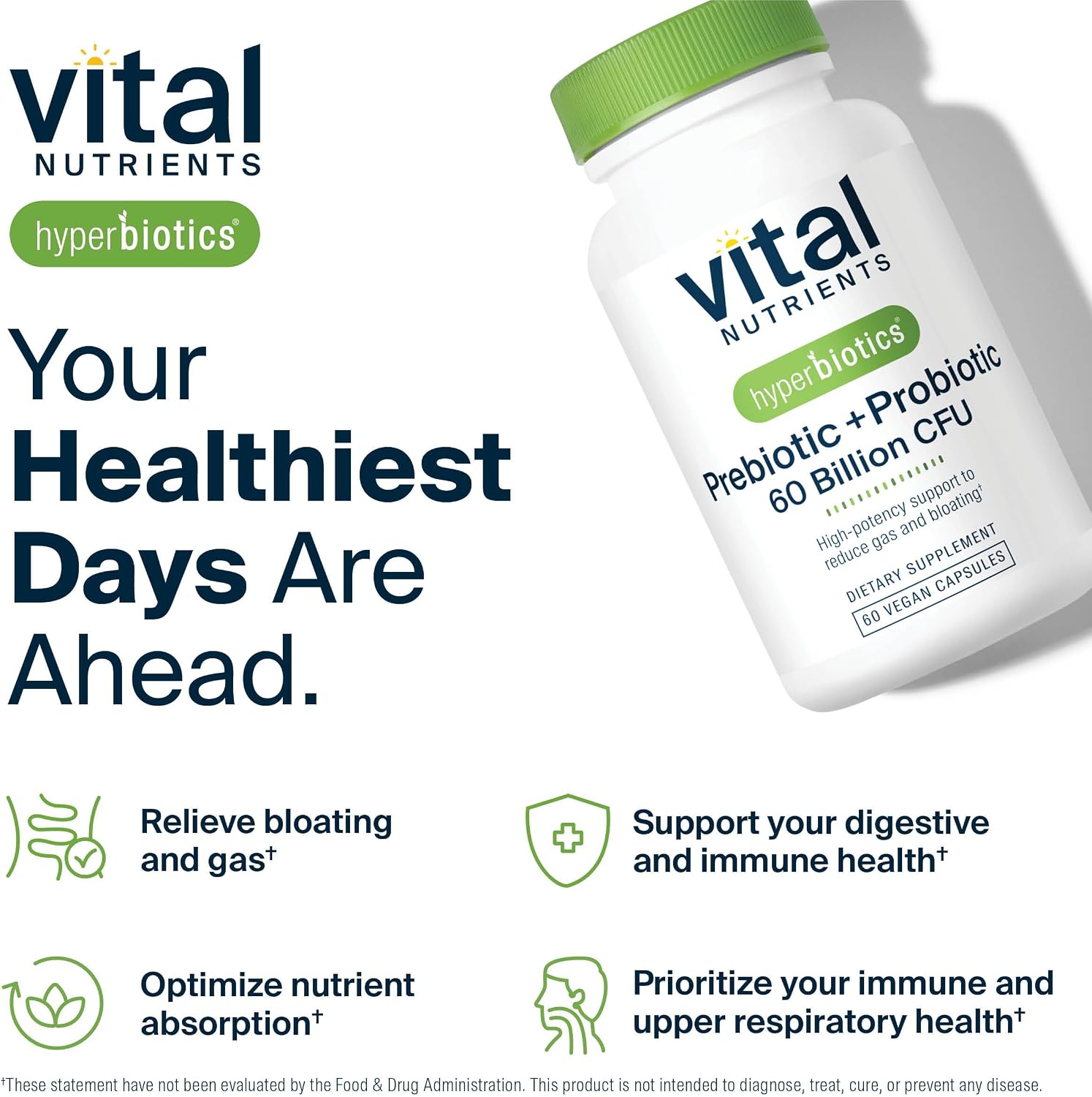 Vital Nutrients Prebiotic & Probiotic, 60 Vegan Capsules