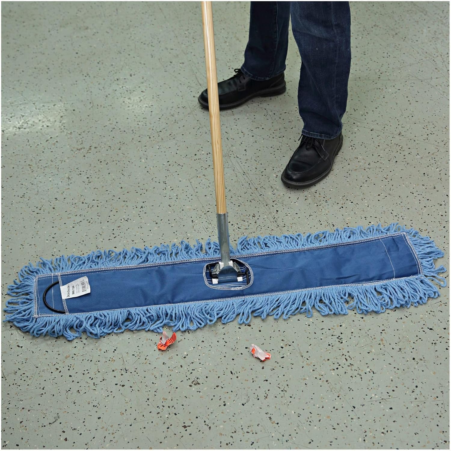 Boardwalk Dry Mopping Kit, 36 x 5 Blue Blended Synthetic Head