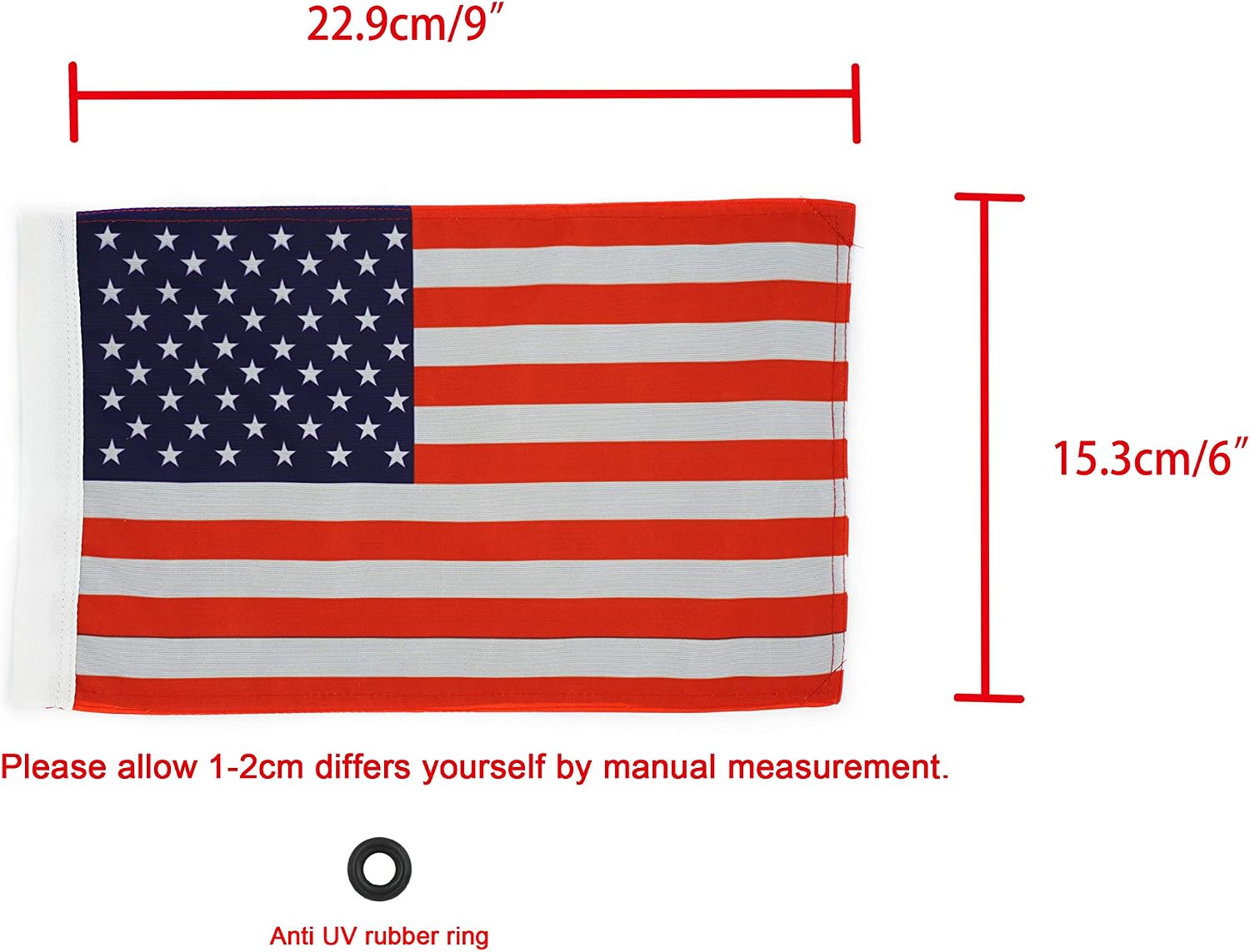 Motorcycle Flag 6 x 9 Or 10 x 15 Inch (6"X9", USA)