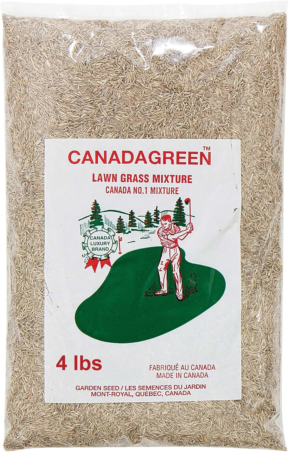 Canada Green Grass Lawn Seed - 4 Pound Bag Grows Healthy Rich Green Fast Growing Grass Lawn Seed Plants Yard Garden