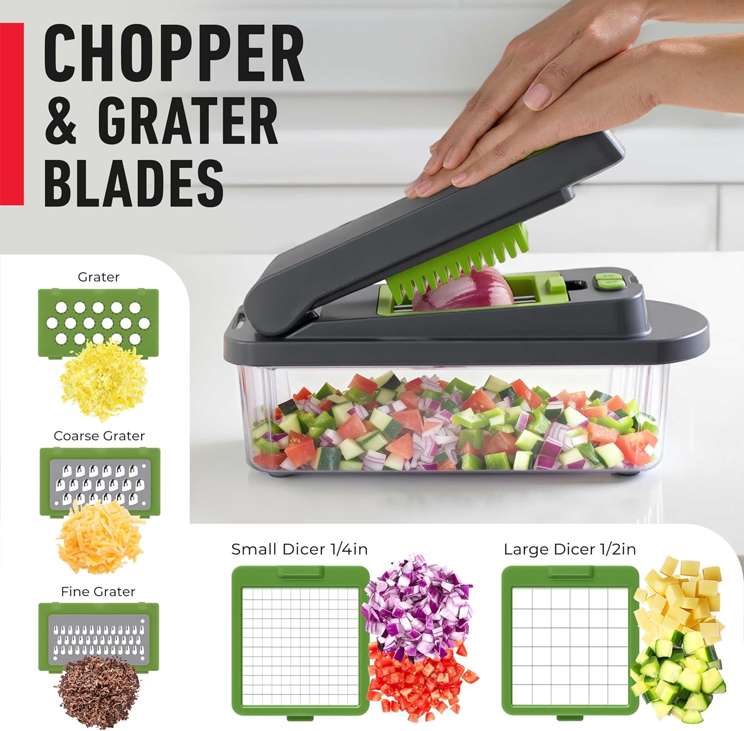 Mueller The Real Original Pro Vegetable Chopper & Mandoline Slicer, 10-in-1
