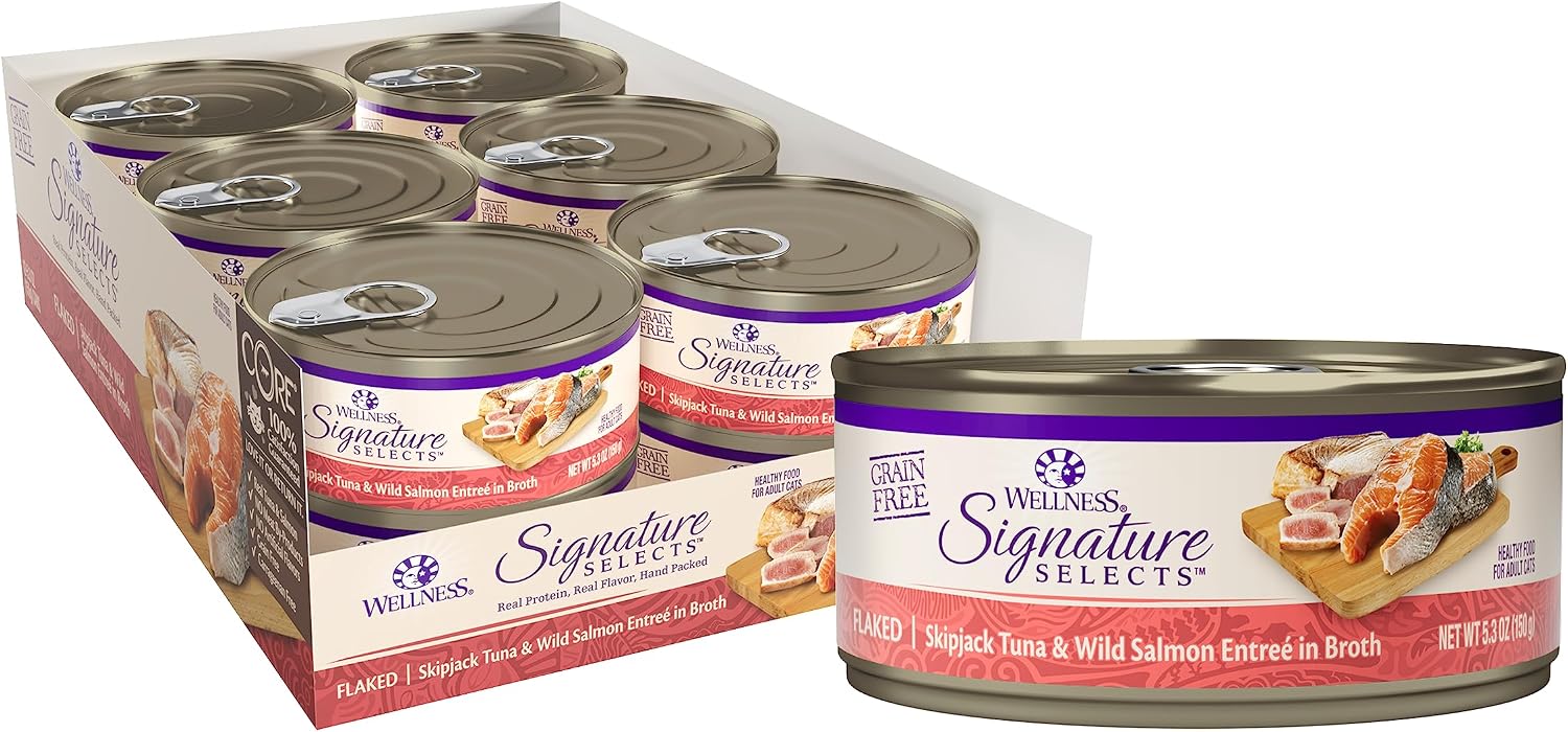 Wellness CORE Signature Selects Shredded Adult Canned Wet Cat Food, Natural, Protein Rich, Grain Free, Chicken Entrée Recipe, 2.8 oz, Pack of 12 Cans