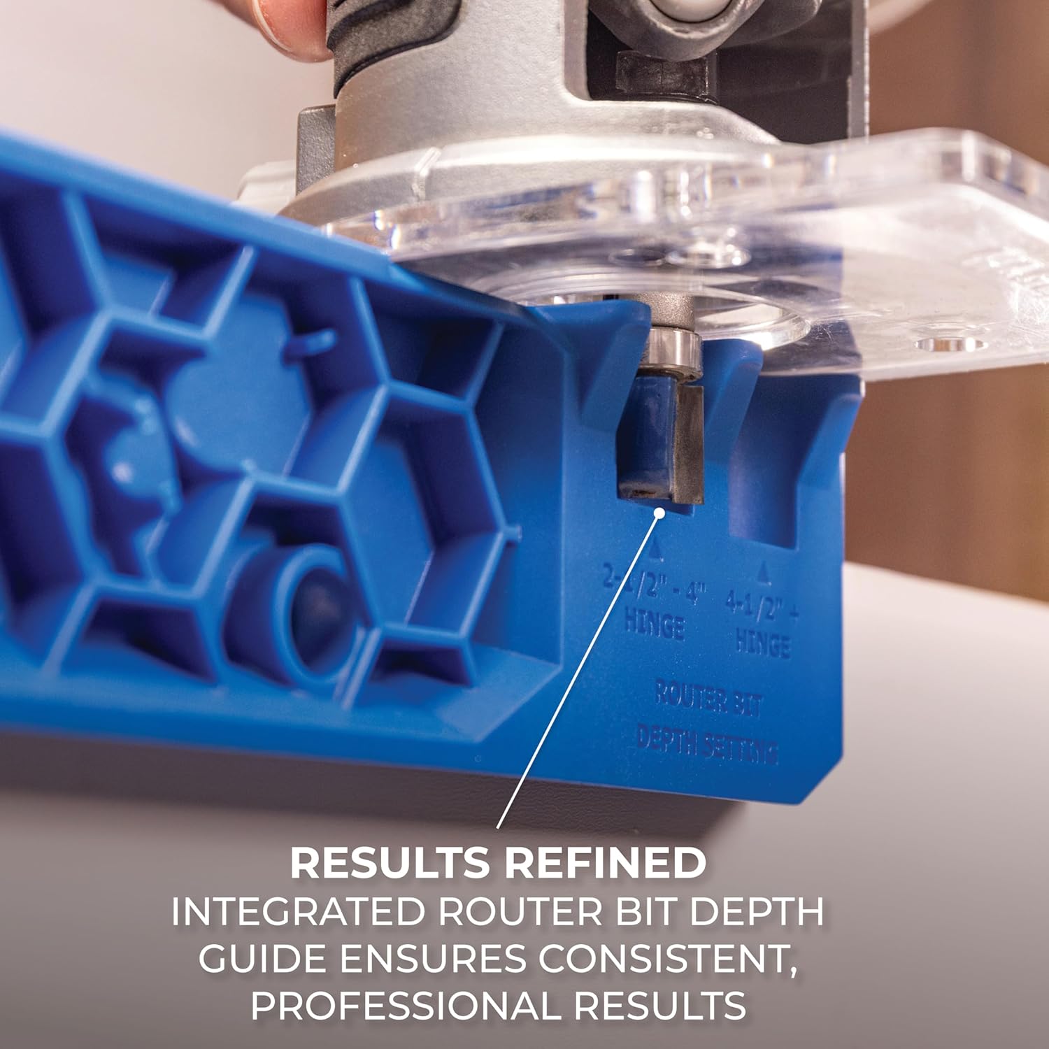 Kreg Door Hinge Routing Jig - Adjustable Jig with Router Bit Depth Guide for Precise Mortises - Professional Door Hinge Installation Tool for