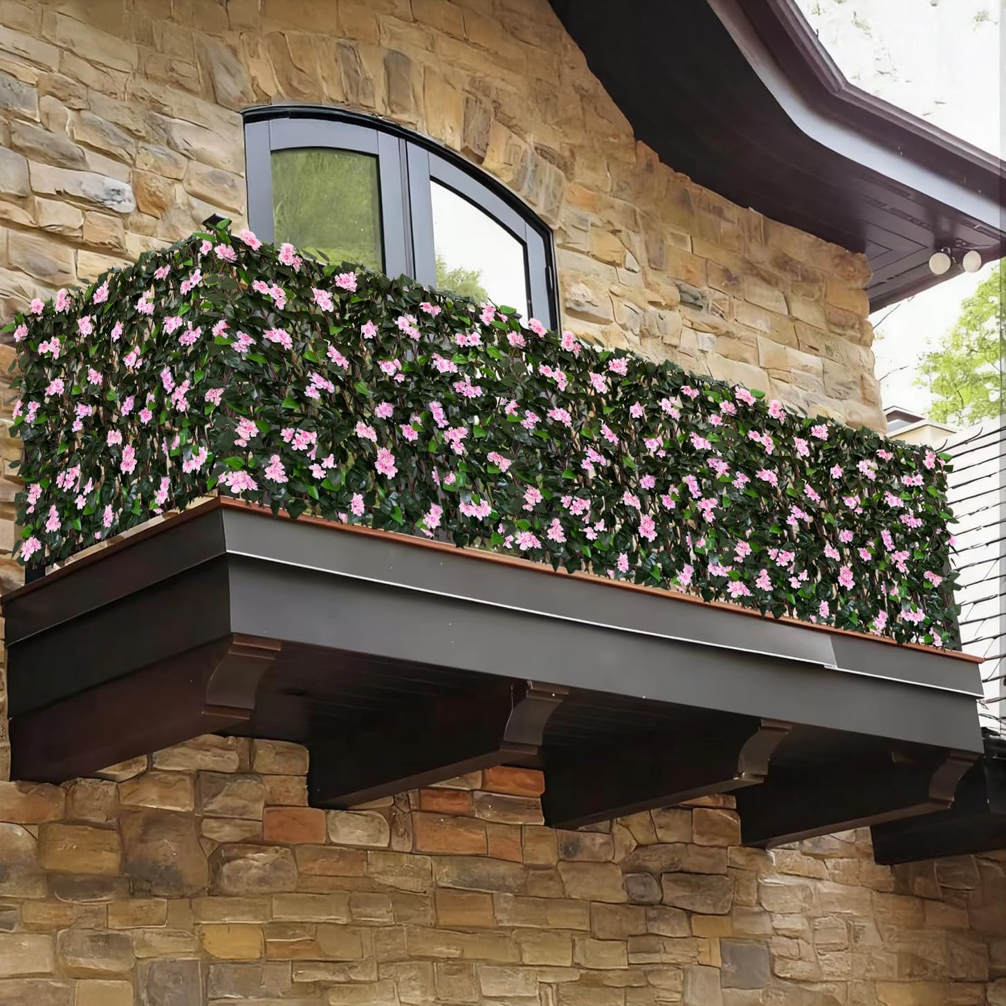 Expandable Fence Privacy Screen for Balcony Patio Outdoor,Decorative Faux Ivy Fencing Panel,Artificial Hedges (Single Sided Leaves)……