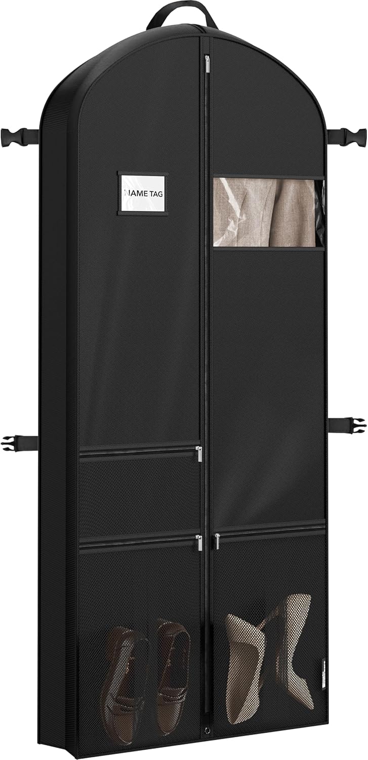 Simple Houseware 43" Travel Garment Bag with Pockets, Heavy Duty Suit Bag