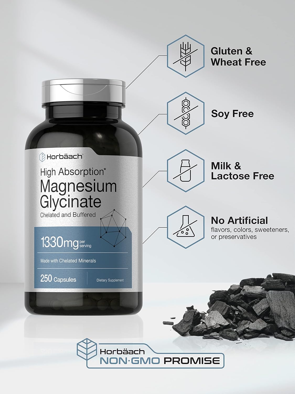 Horbaach Magnesium Glycinate 1330mg | 250 Capsules