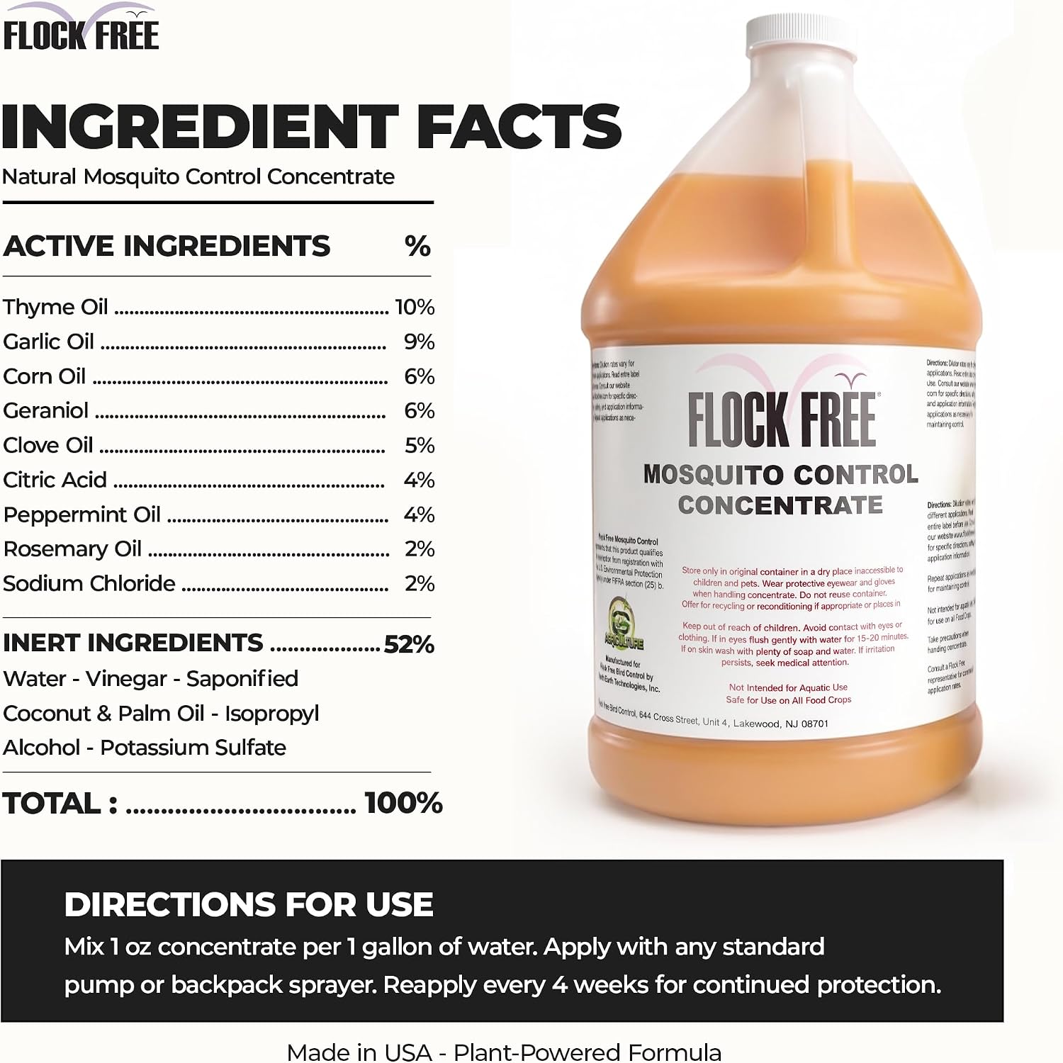 Mosquito Repellent Concentrate 4 fl oz – Makes 4 Gallons