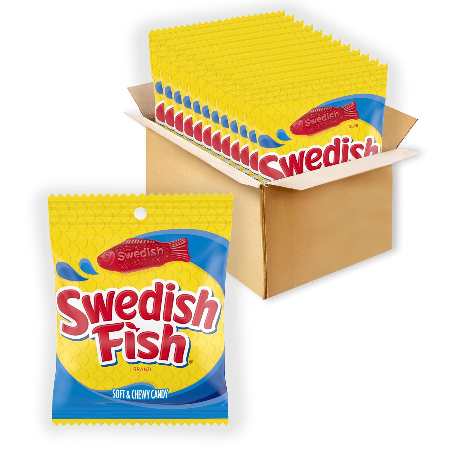 SWEDISH FISH Soft & Chewy Gummy Candy, Bulk Candy, 5 lb