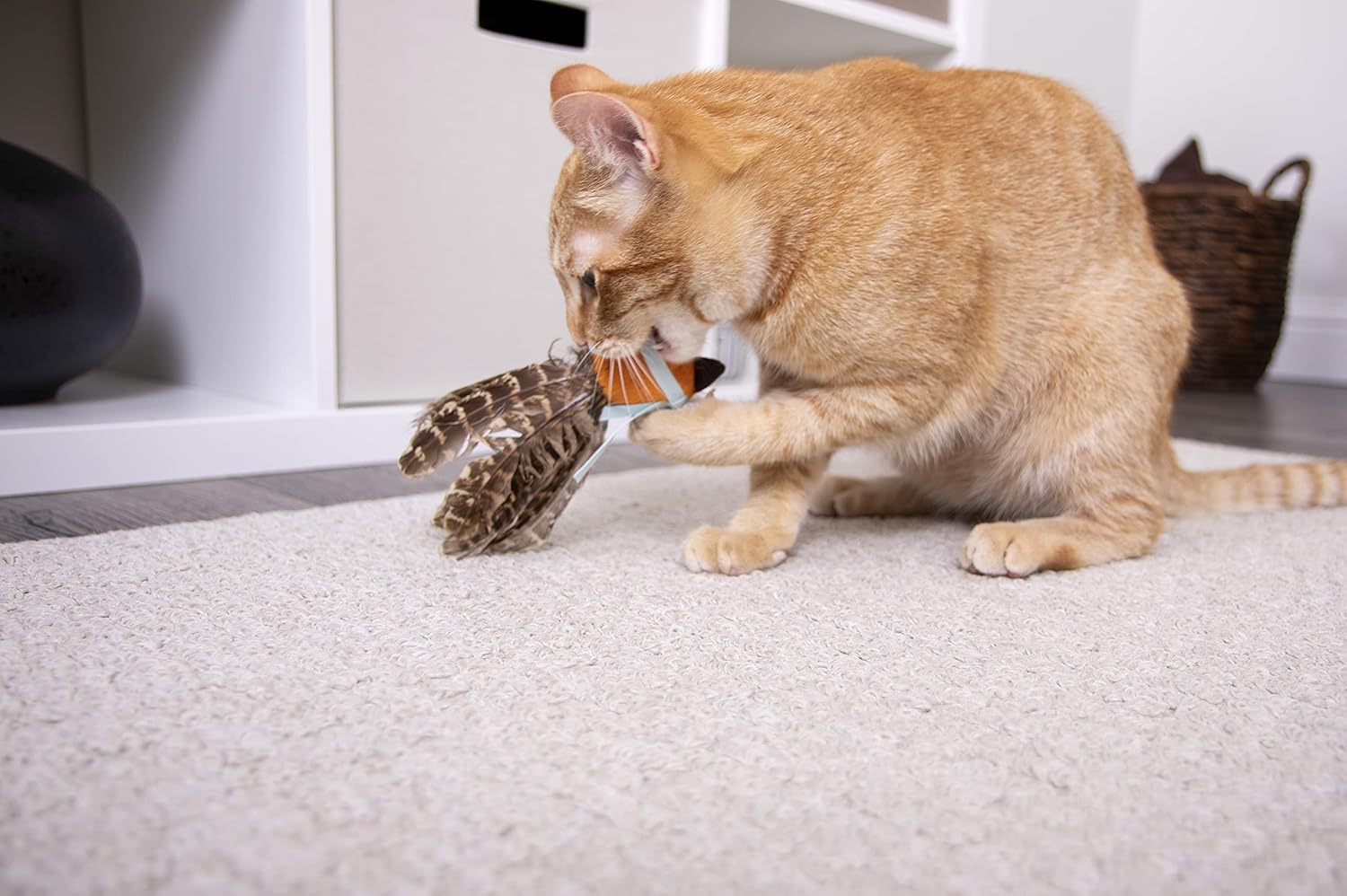 SmartyKat Flutter Balls Catnip Plush and Feather Cat Toys, Erratic Motion for Batting & Pouncing Fun for Cats & Kittens, Set of 2