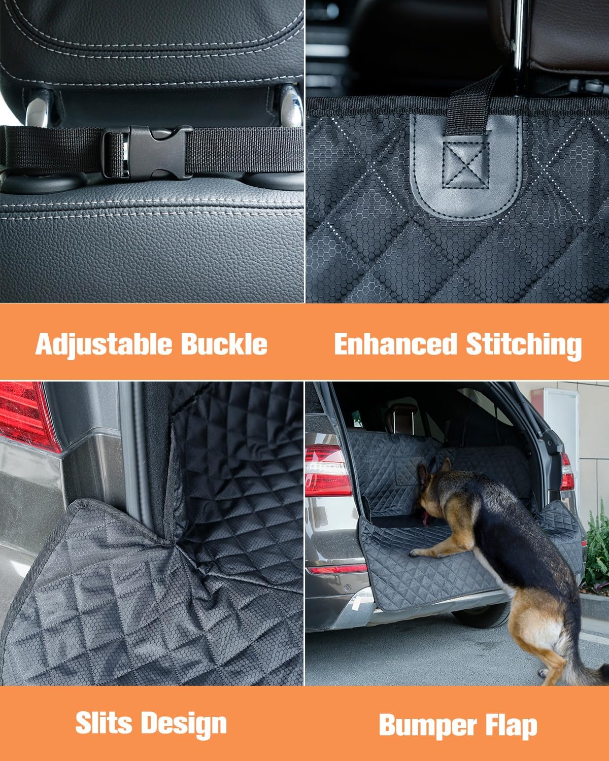 PETICON SUV Cargo Liner for Dogs, Trunk Cover with Bumper Flap Protector