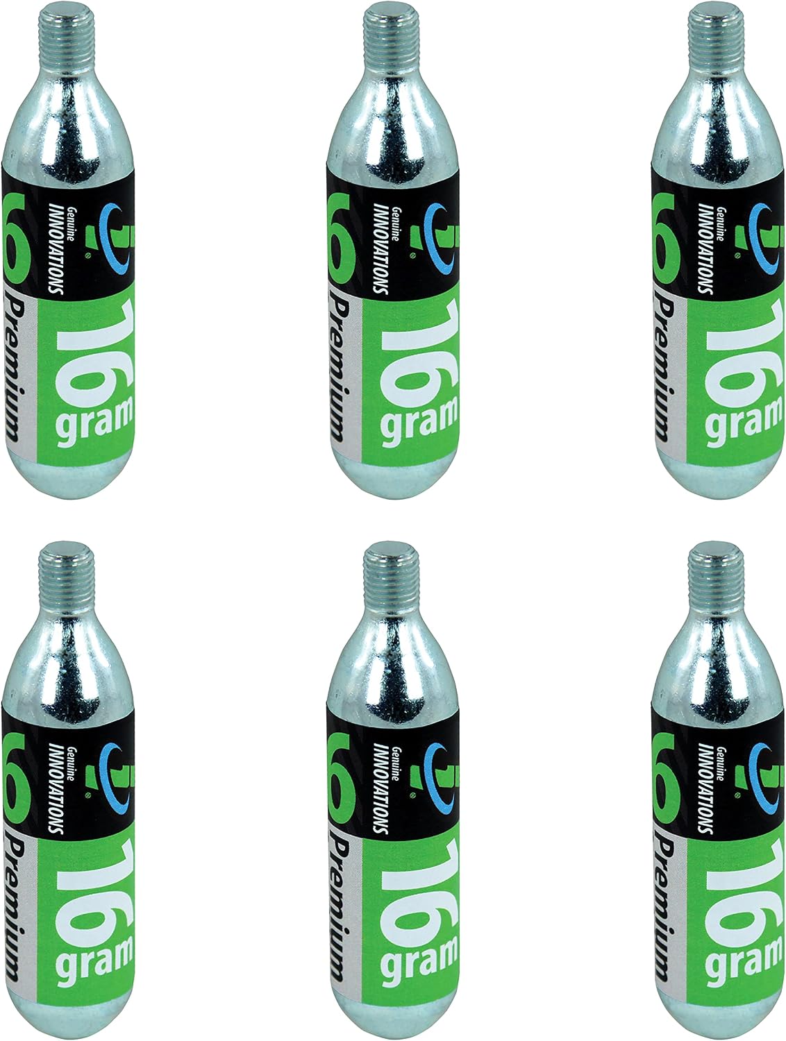 G2153, Bicycle CO2 Cartridges, Threaded, 16g, Pack of 6