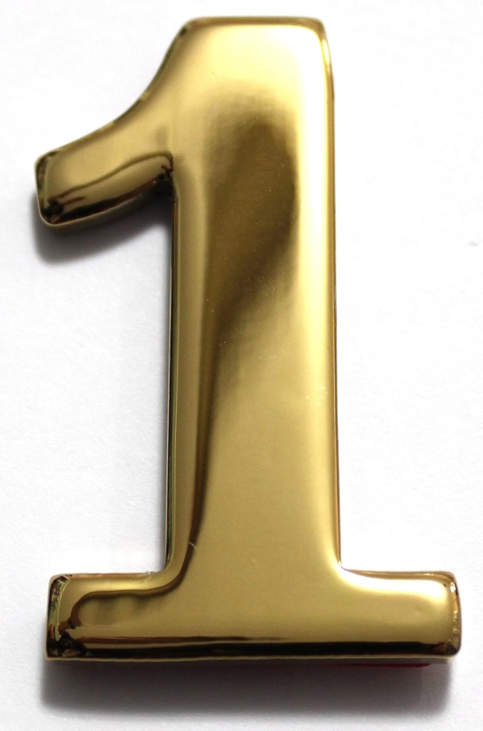 2" Solid Brass Mailbox Number #1 / Better Box Mailboxes Two Inch Tall Numbers with 3M Peel and Stick Auto Grade Adhesive - Clear Coat Sealed