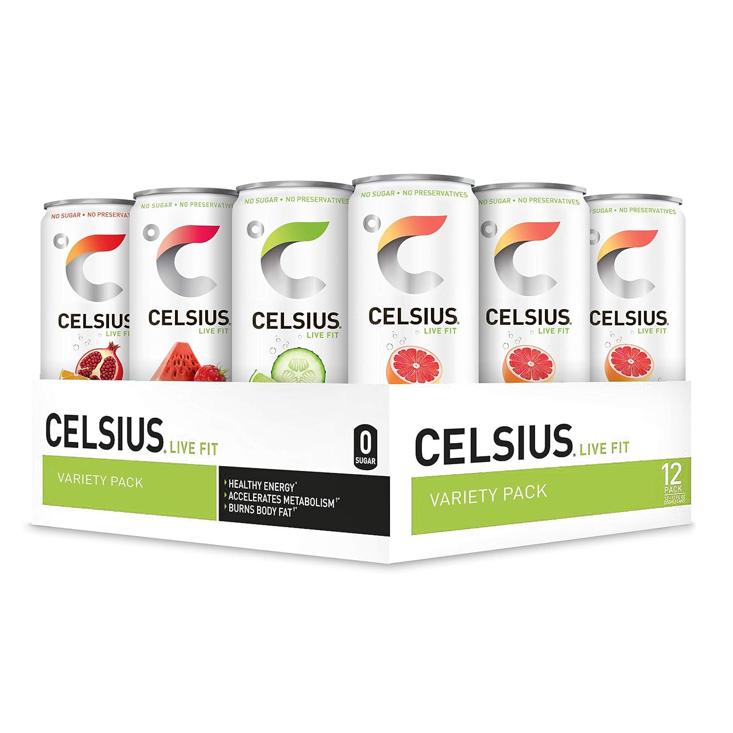 CELSIUS Sparkling Orange, Sugar Free Energy Drink, 12 Fl Oz (Pack of 4)