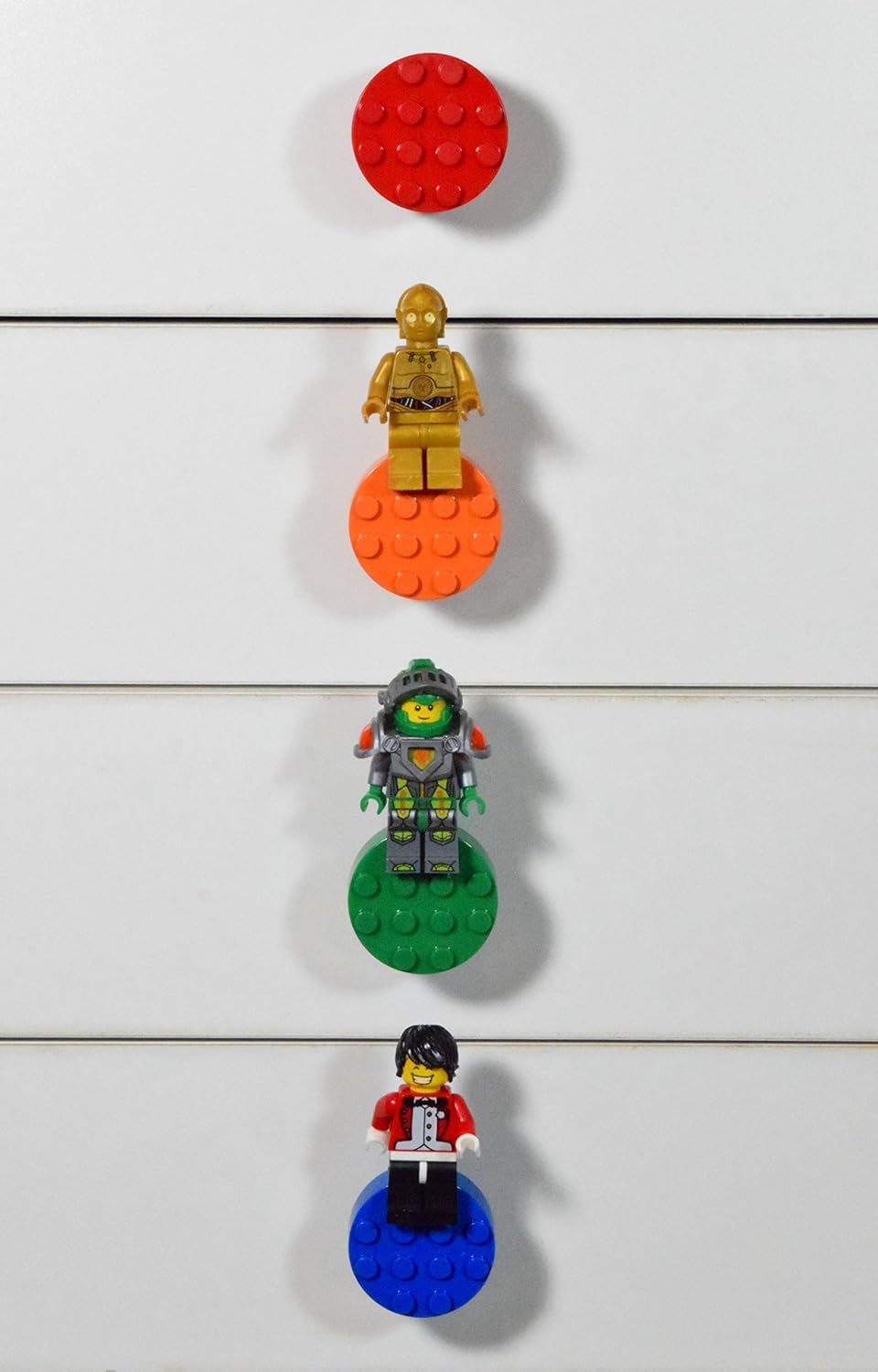 Set of 5 Build-On Brick Knobs (Glow-in-The-Dark)