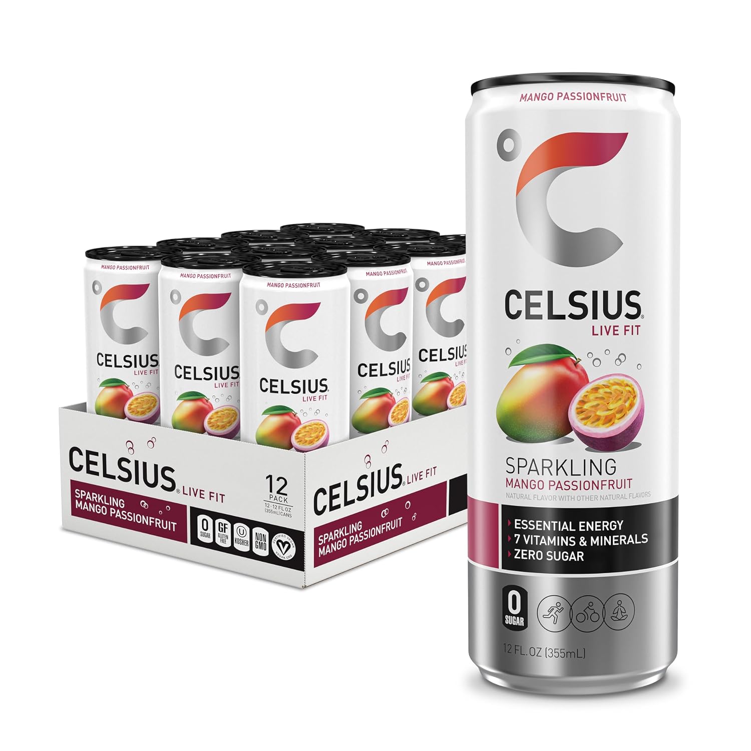 CELSIUS Sparkling Cola, Sugar Free Energy Drink, 12 Fl Oz (Pack of 12)