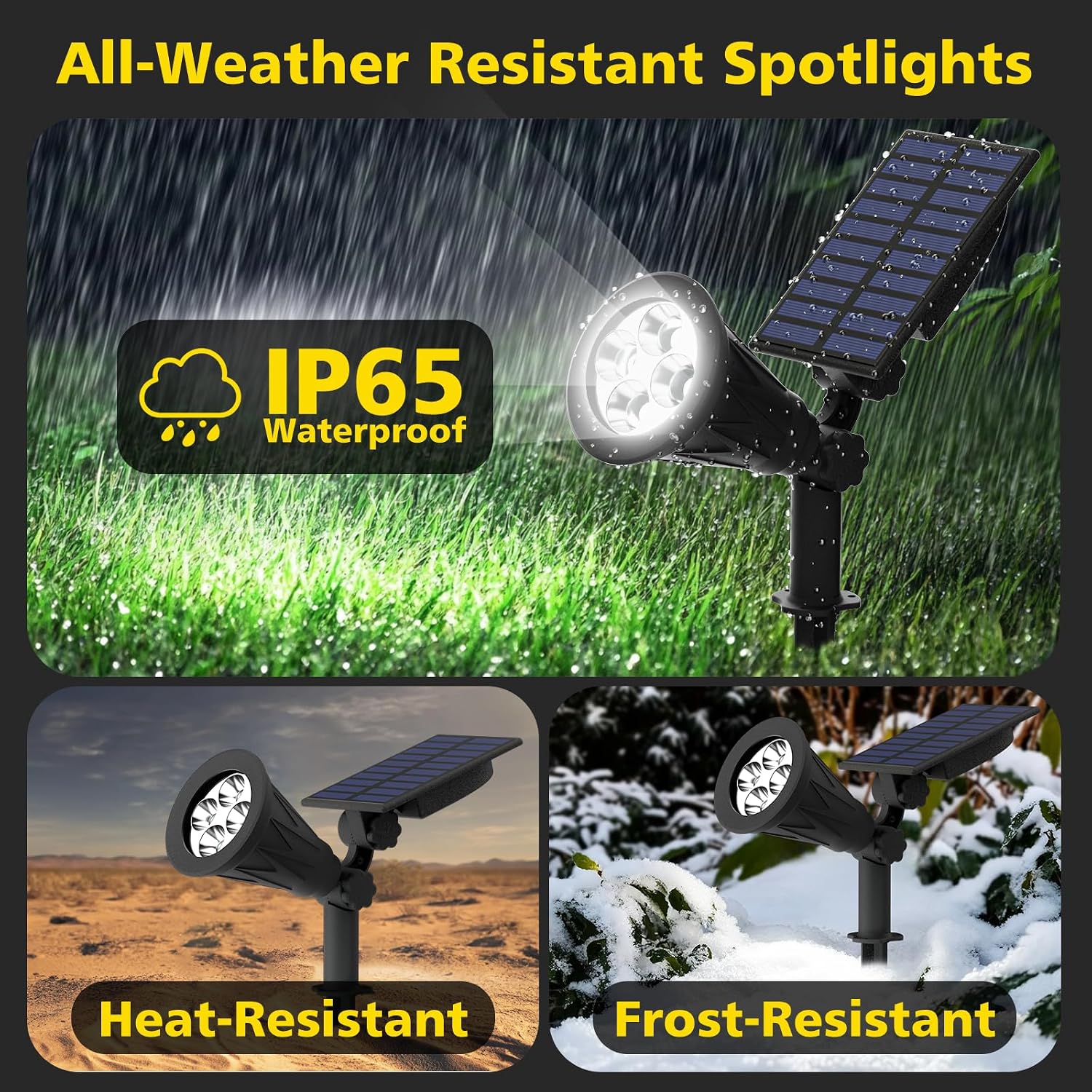 T-SUN Color Changing Solar Spot Lights Outdoor Waterproof, 7 LEDs, 2 Pack | 7 Color Changing Modes, IP65 Waterproof Dusk to Dawn Solar Uplights for Tree, Patio, Yard, Garden, Driveway, Pool Area