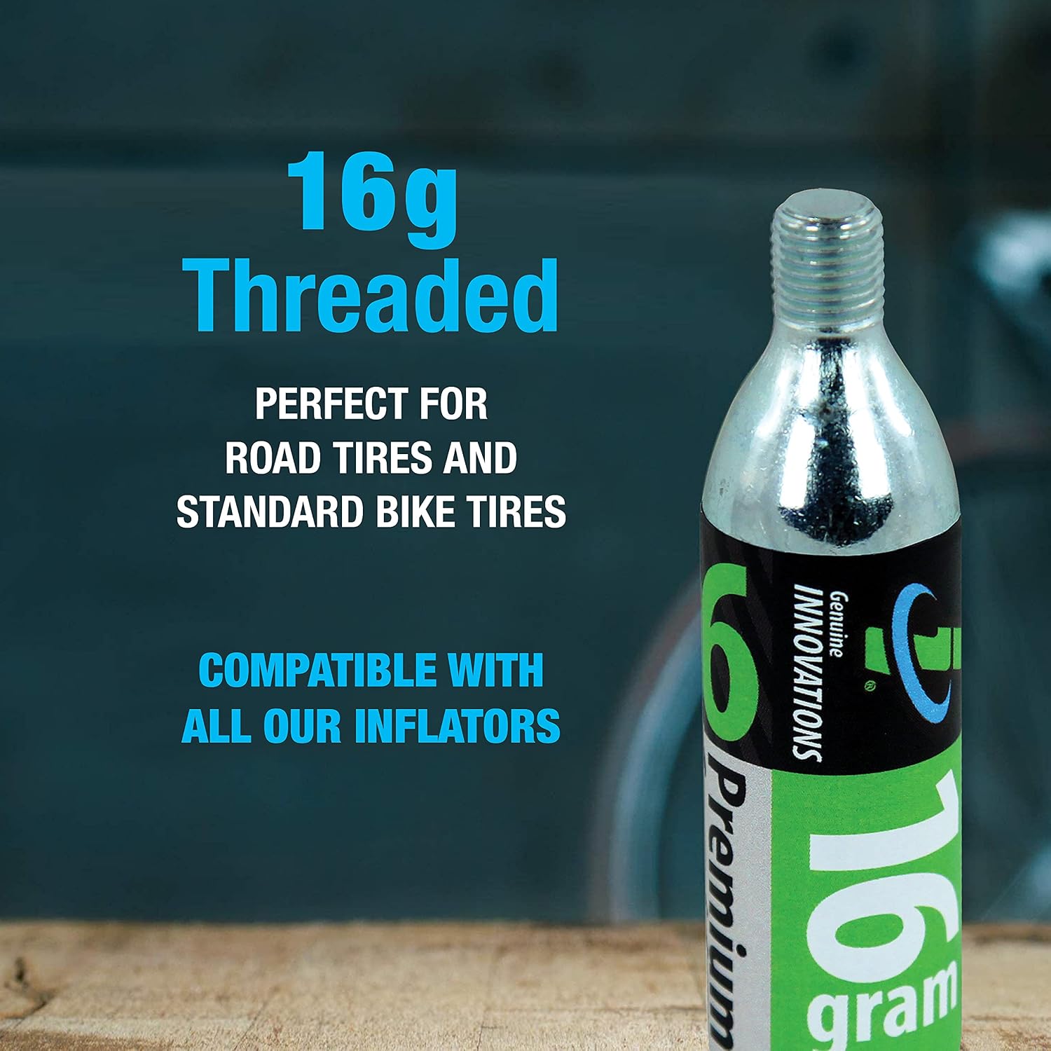 G2153, Bicycle CO2 Cartridges, Threaded, 16g, Pack of 6