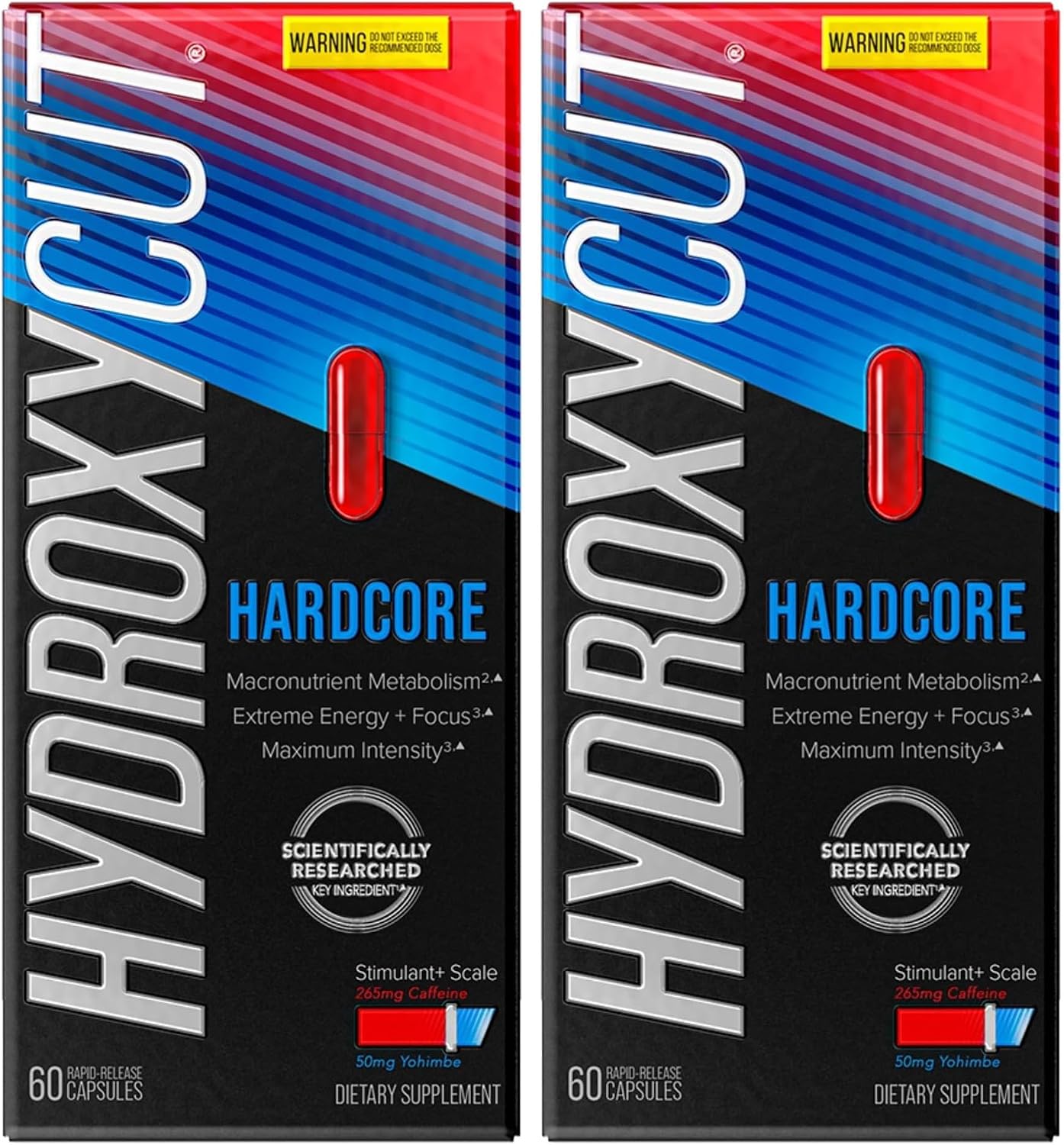 Hydroxycut Hardcore - Thermogenic Supplement - Energy & Metabolism Support - 265 mg Caffeine Anhydrous, Green Coffee Extract - Rapid Release Capsules - 60 Count
