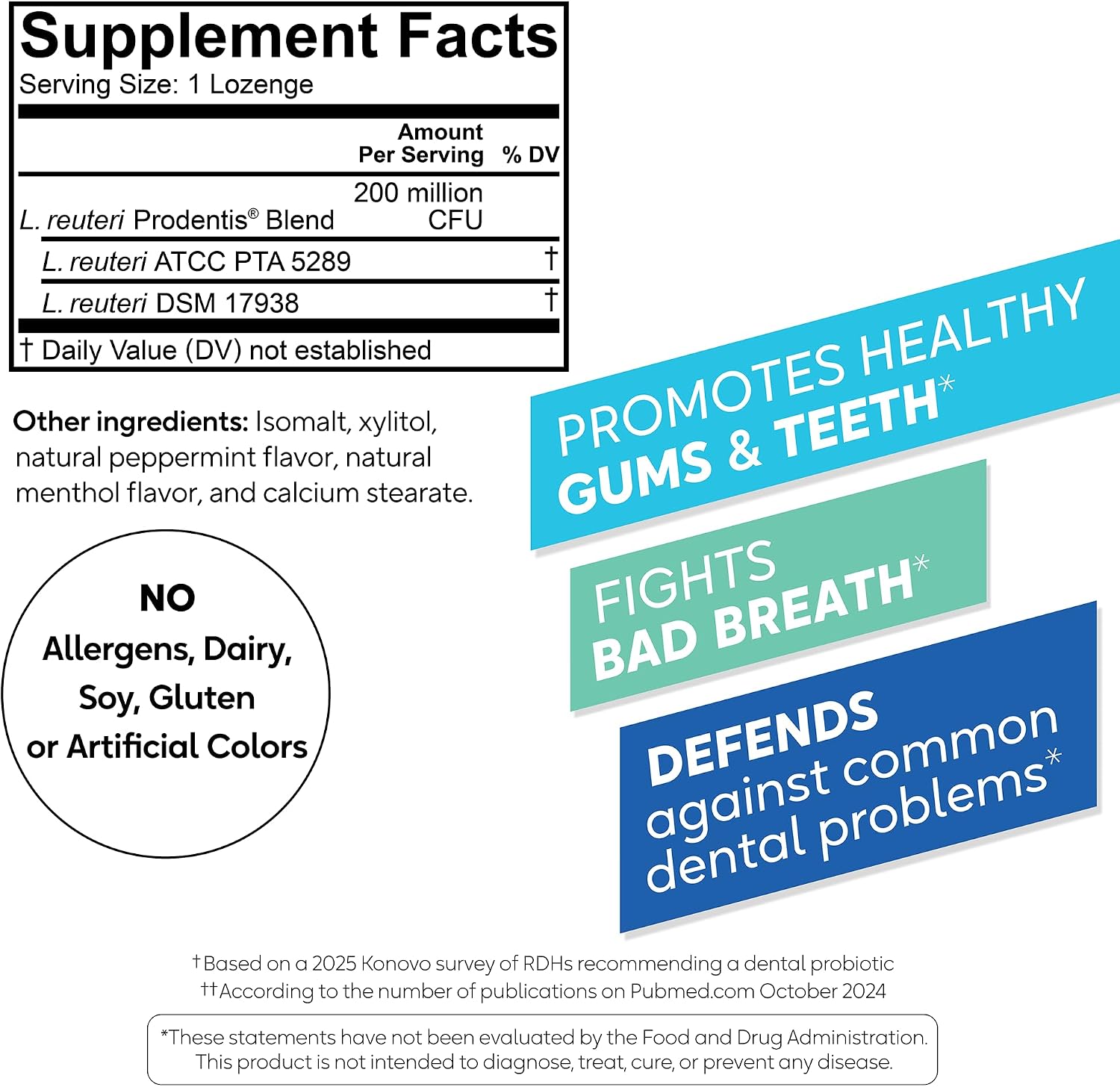 BioGaia Prodentis | Dental Probiotic Lozenges | Promotes Healthy Gums & Teeth | Defends Against Dental Problems | Replenishes Oral Microbiome