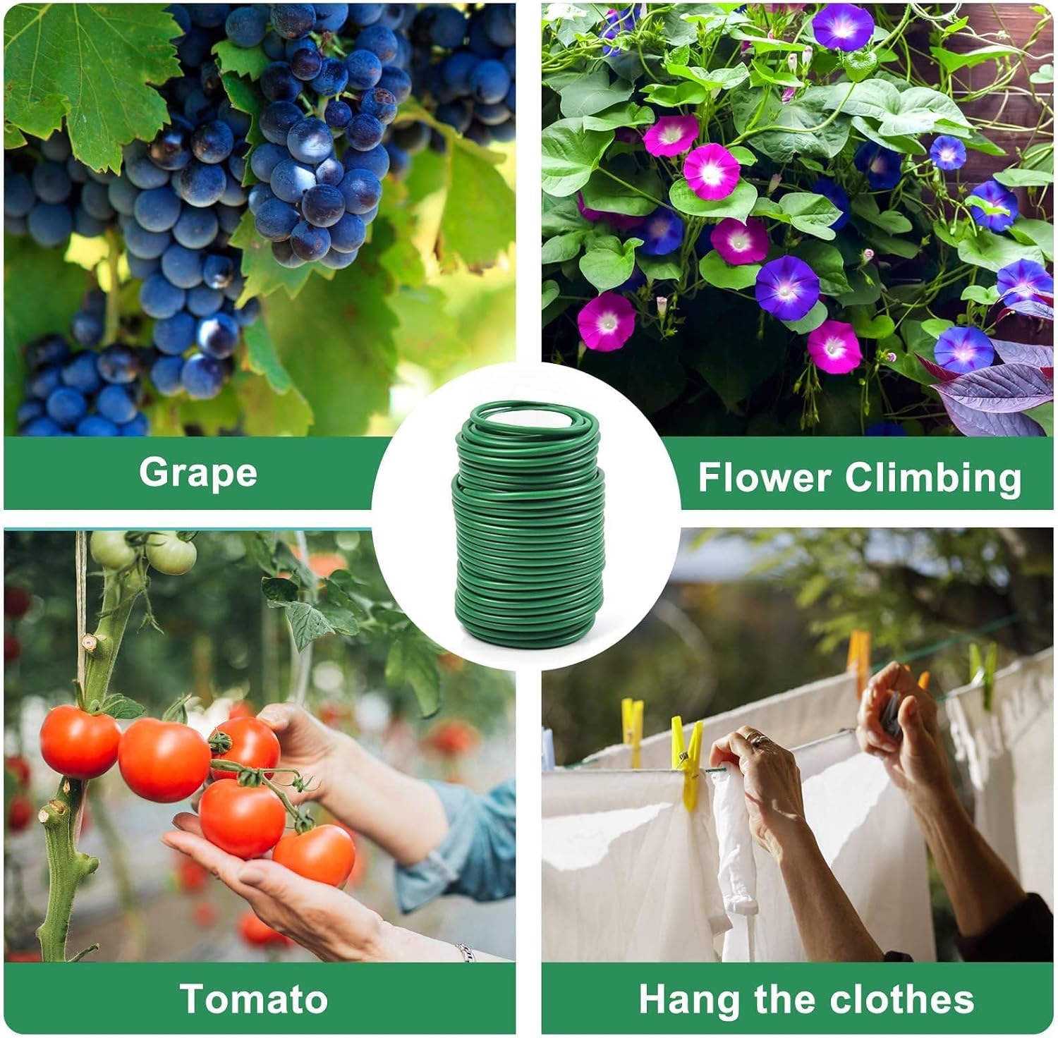 Decoroca Soft Plant Ties for Support - 65.6' Reusable Waterproof Plant Wire, 3.5mm Garden Twist