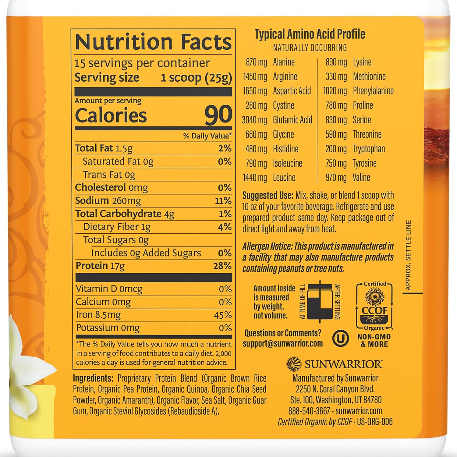 Clean Vegan Protein Powder Vanilla | Organic Protein Powder Plant Based Formula with 5 Superfood Blend Sprouted & Fermented | Non-GMO Low Carb Soy Dairy & Gluten Free (Vanilla, 30 Servings)