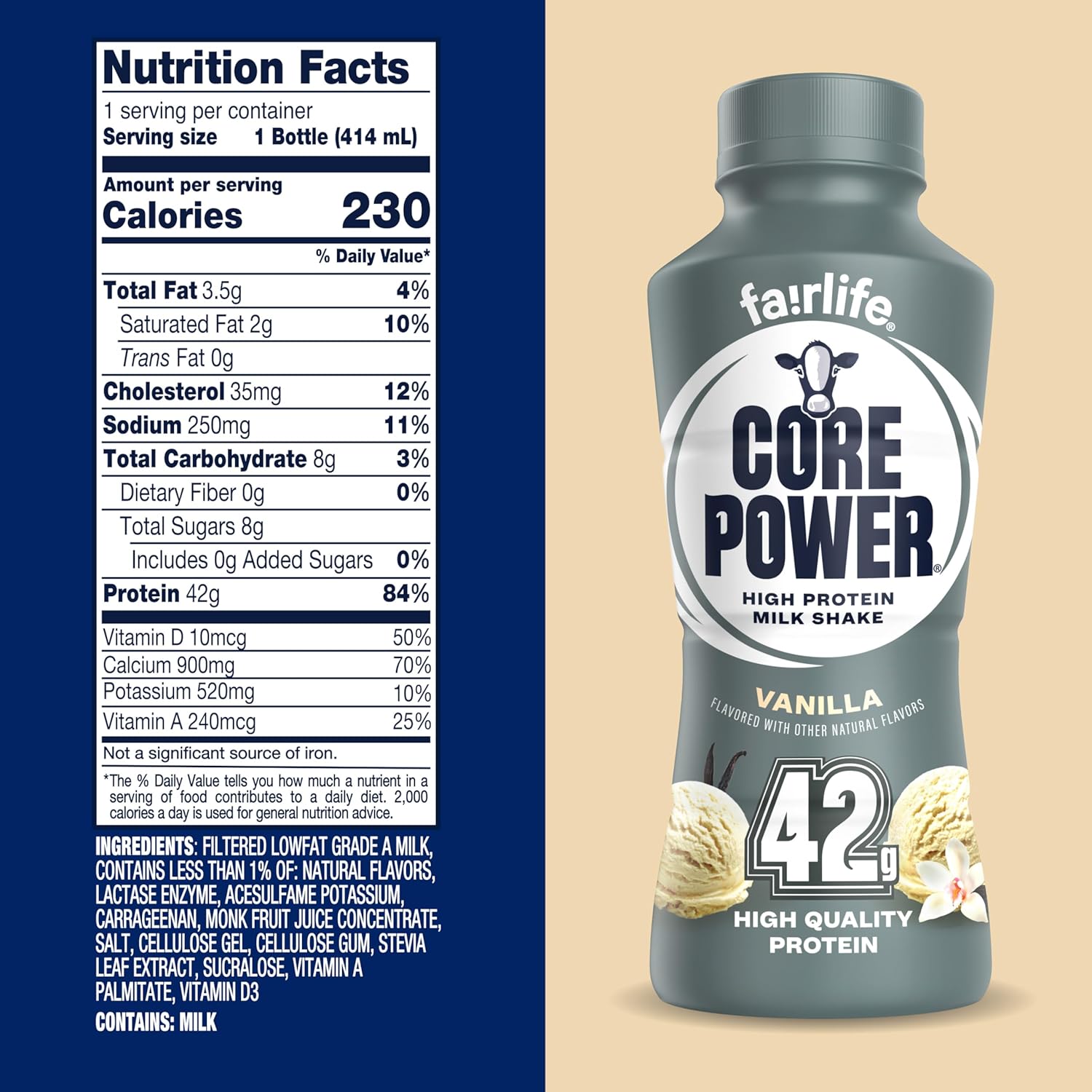 Core Power Elite High Protein Shake, Chocolate, 42g Bottle, 14oz, 12 Pack
