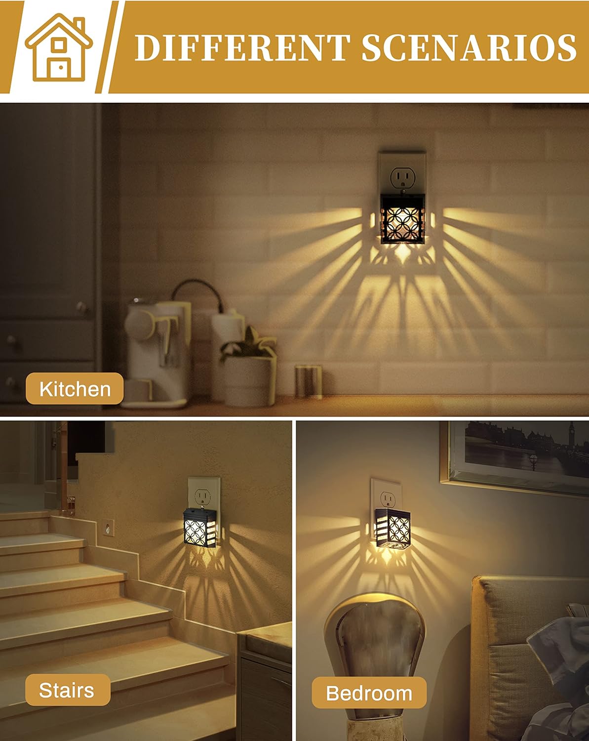 DORESshop Nights Lights Plug Into Wall, Plug in Night-Light, 3000K