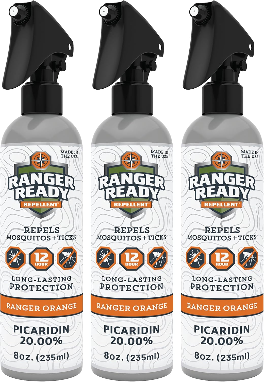 Ranger Ready Repellents Picaridin Insect Repellent Spray with Scent Zero - Mosquito Repellent and Tick Spray (8 oz., Pack of 1)